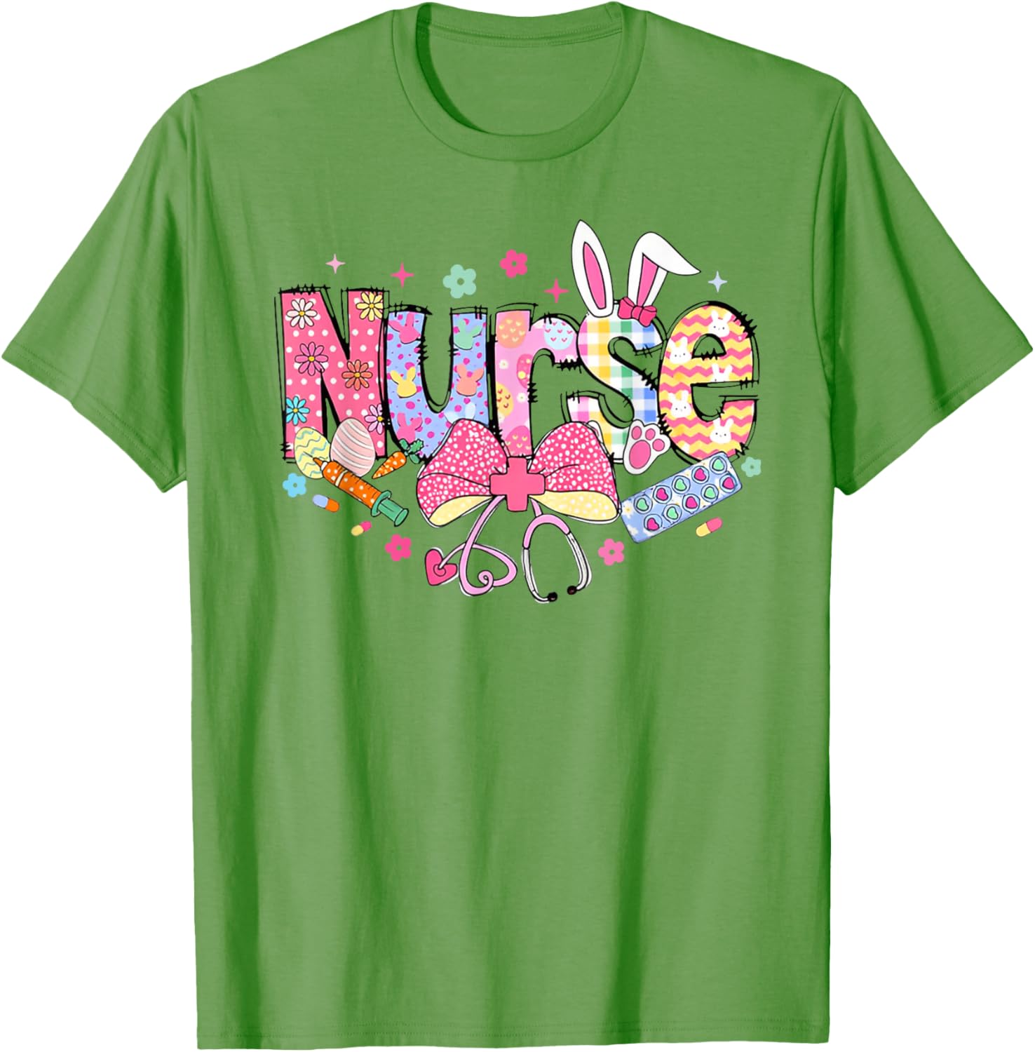 Nurse Easter Day Cute Coquette Stethoscope Nursing Easter T-Shirt