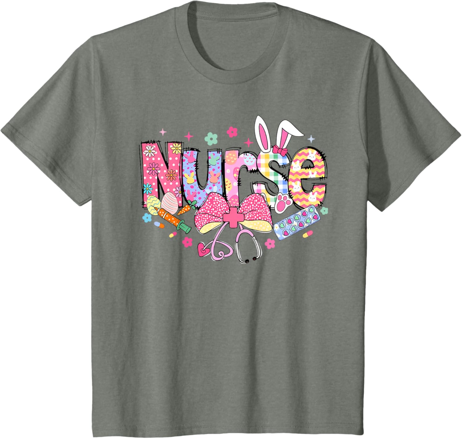 Nurse Easter Day Cute Coquette Stethoscope Nursing Easter T-Shirt