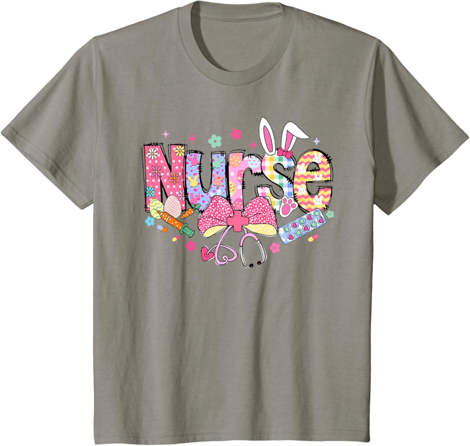 Nurse Easter Day Cute Coquette Stethoscope Nursing Easter T-Shirt