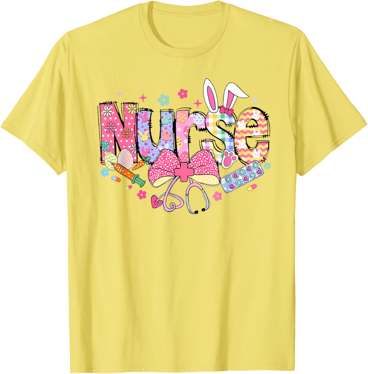 Nurse Easter Day Cute Coquette Stethoscope Nursing Easter T-Shirt