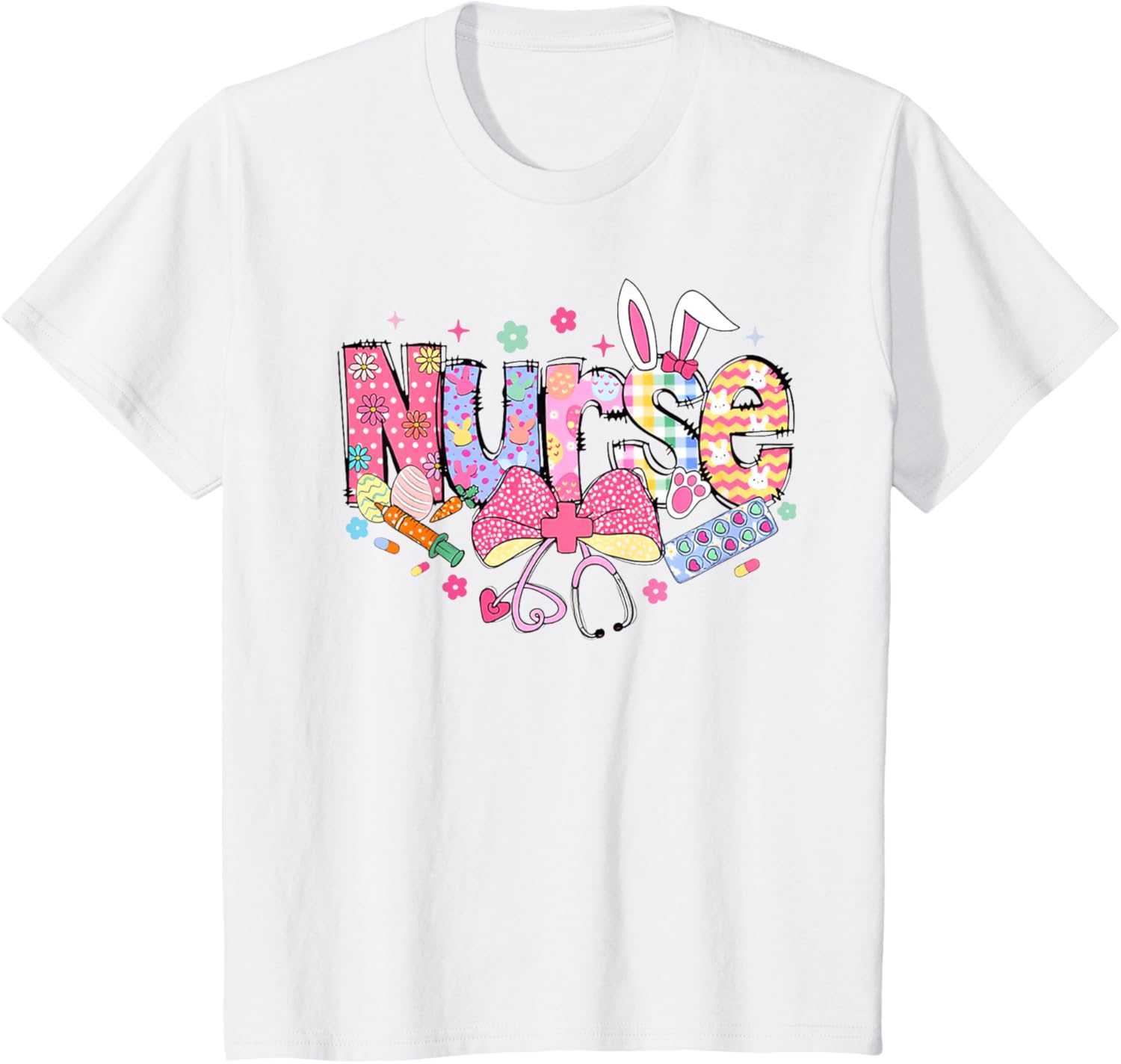 Nurse Easter Day Cute Coquette Stethoscope Nursing Easter T-Shirt