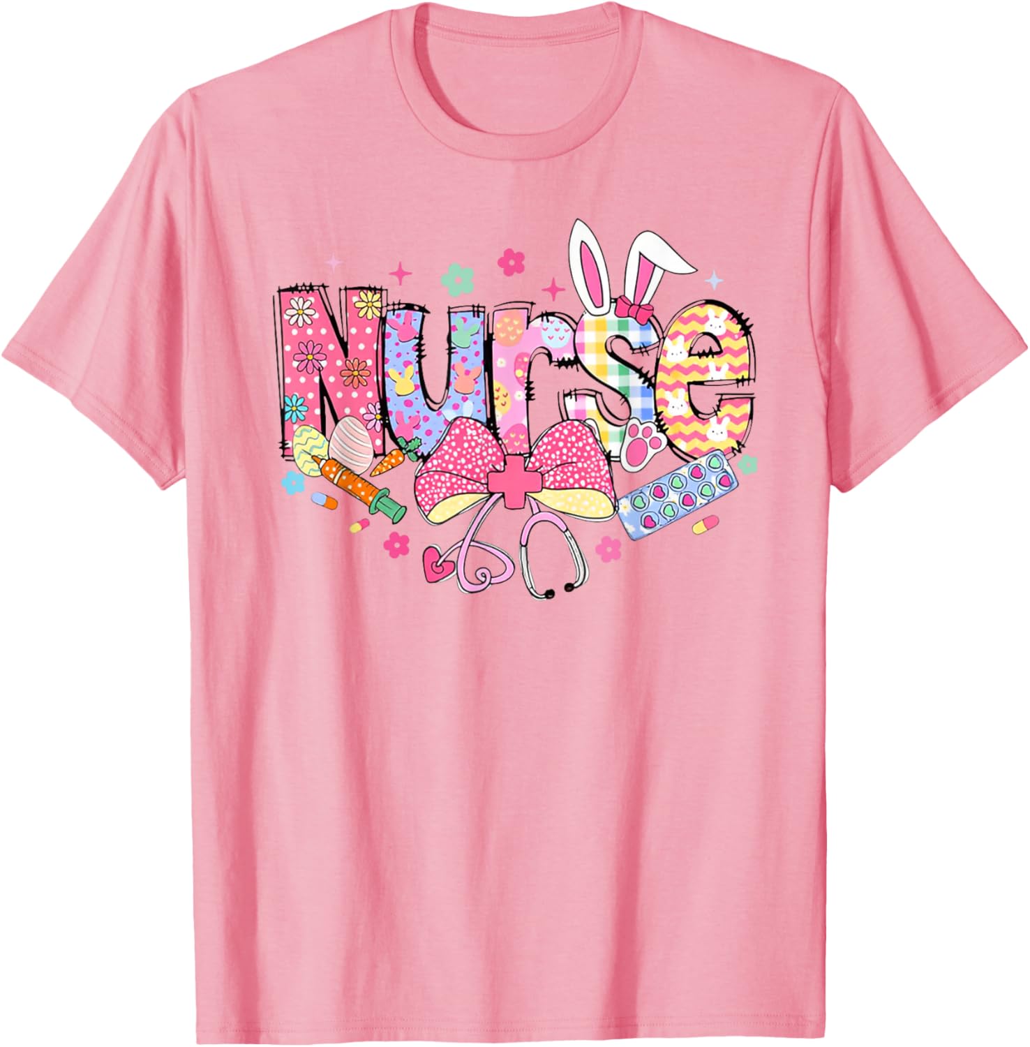 Nurse Easter Day Cute Coquette Stethoscope Nursing Easter T-Shirt