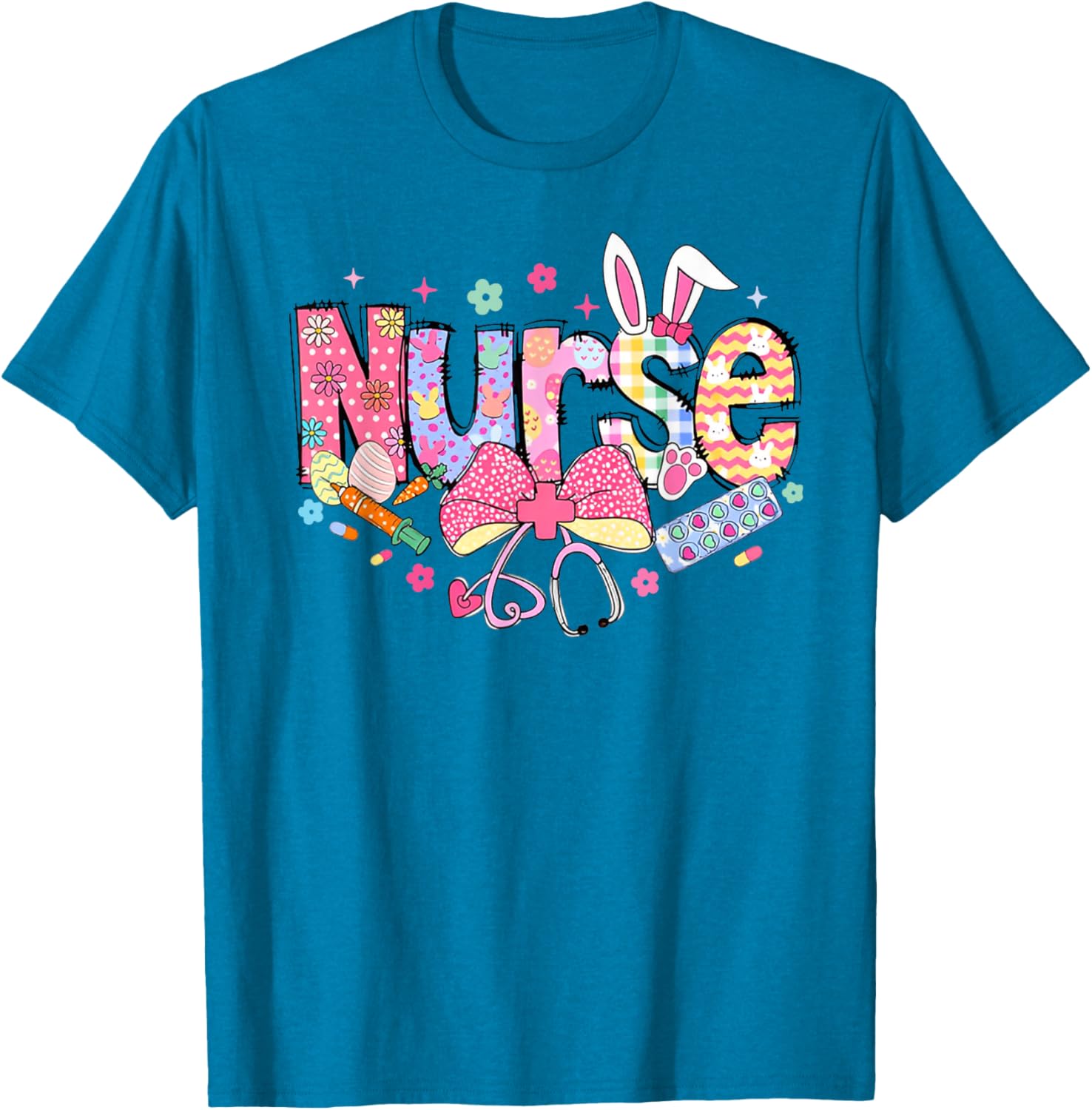 Nurse Easter Day Cute Coquette Stethoscope Nursing Easter T-Shirt