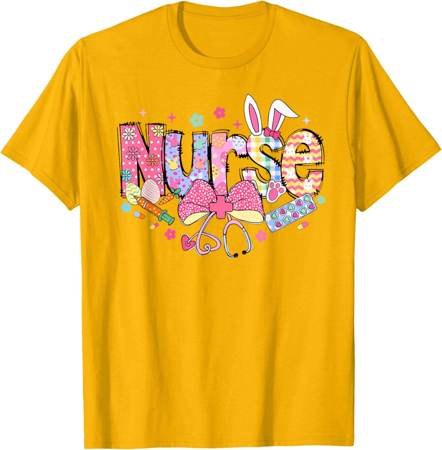 Nurse Easter Day Cute Coquette Stethoscope Nursing Easter T-Shirt