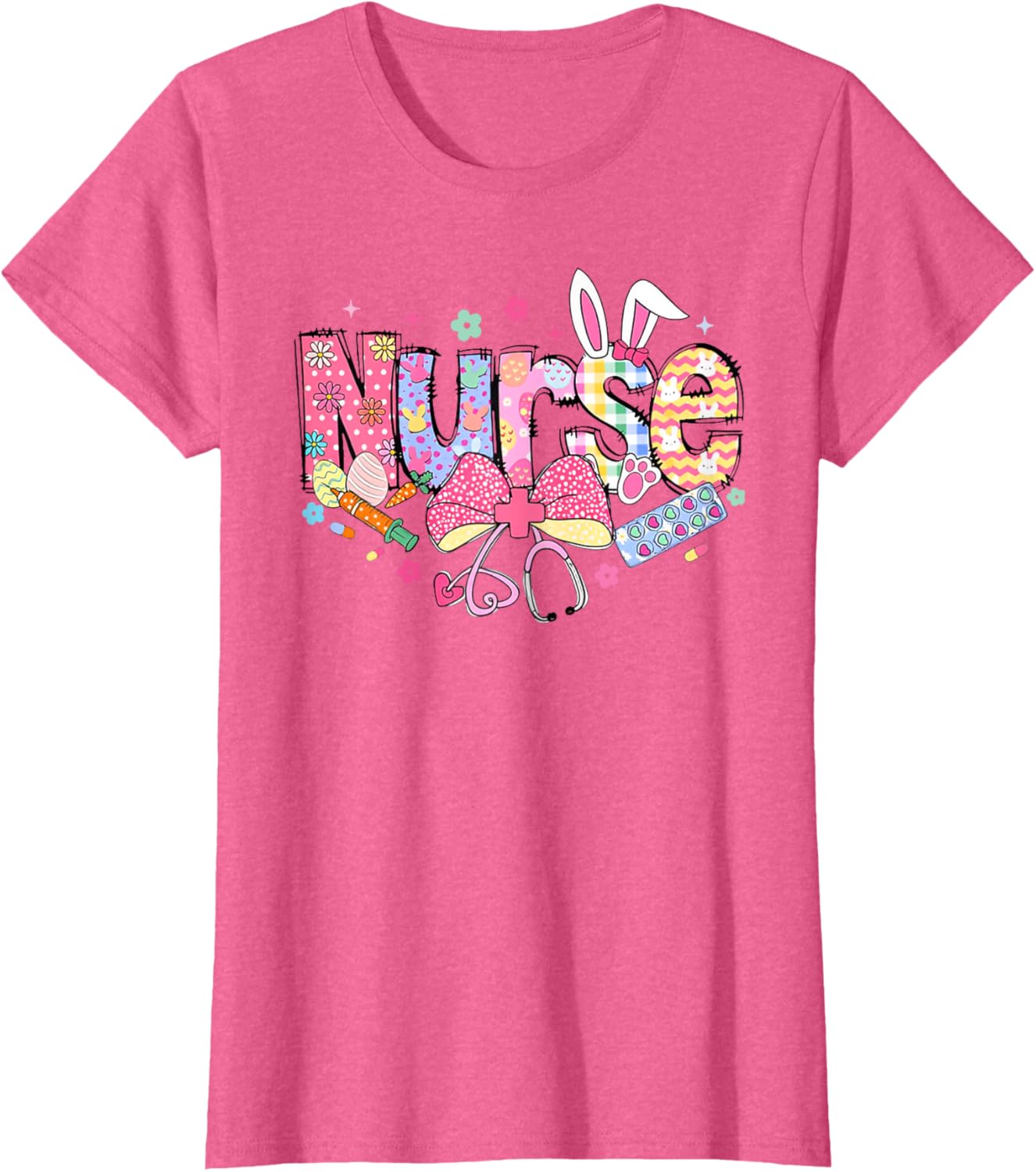 Nurse Easter Day Cute Coquette Stethoscope Nursing Easter T-Shirt