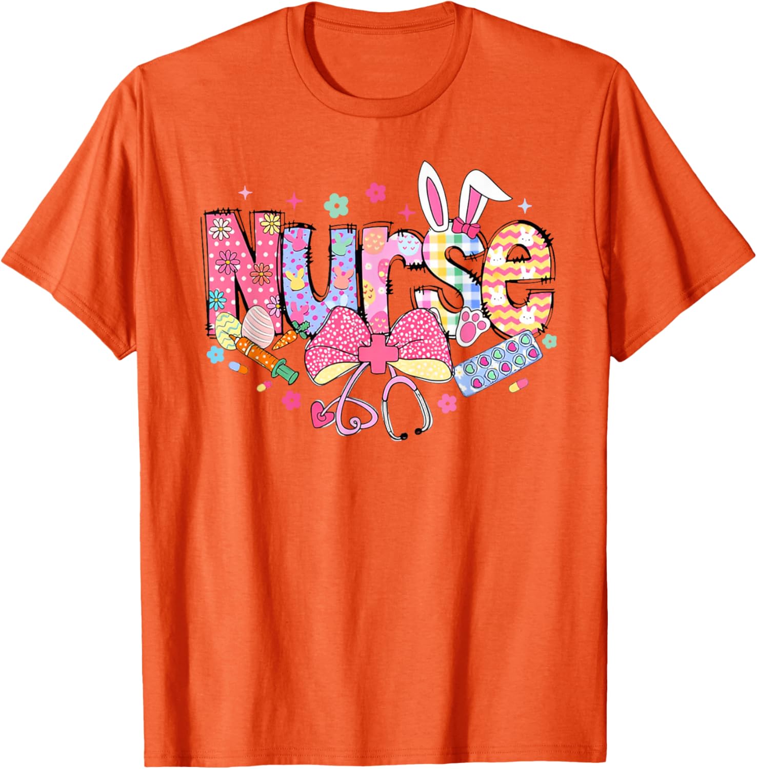 Nurse Easter Day Cute Coquette Stethoscope Nursing Easter T-Shirt