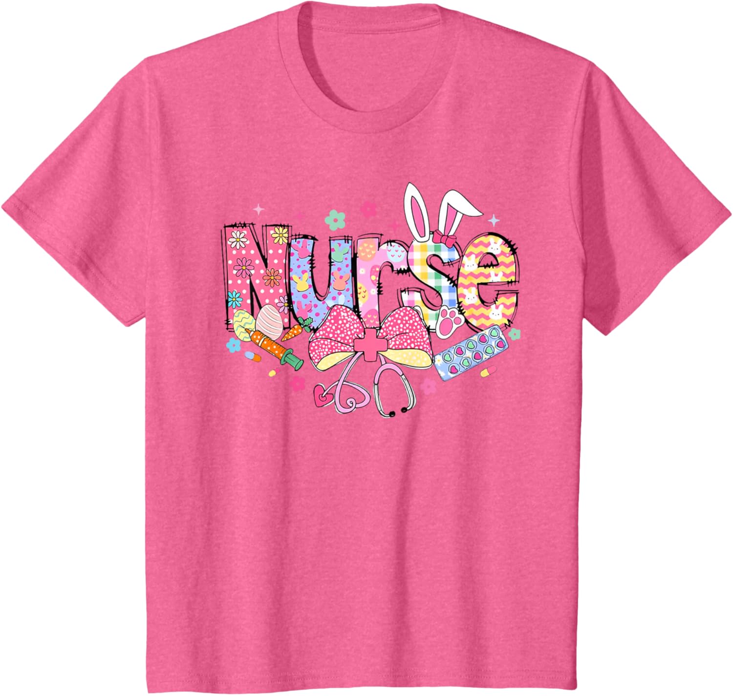 Nurse Easter Day Cute Coquette Stethoscope Nursing Easter T-Shirt