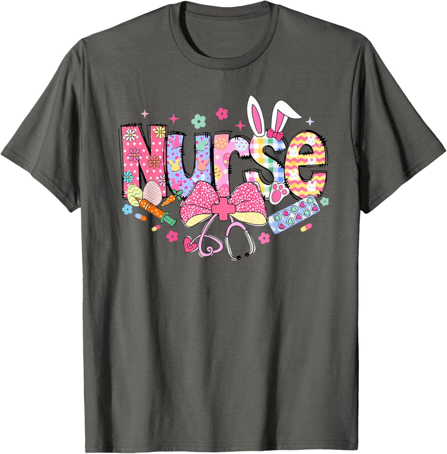 Nurse Easter Day Cute Coquette Stethoscope Nursing Easter T-Shirt