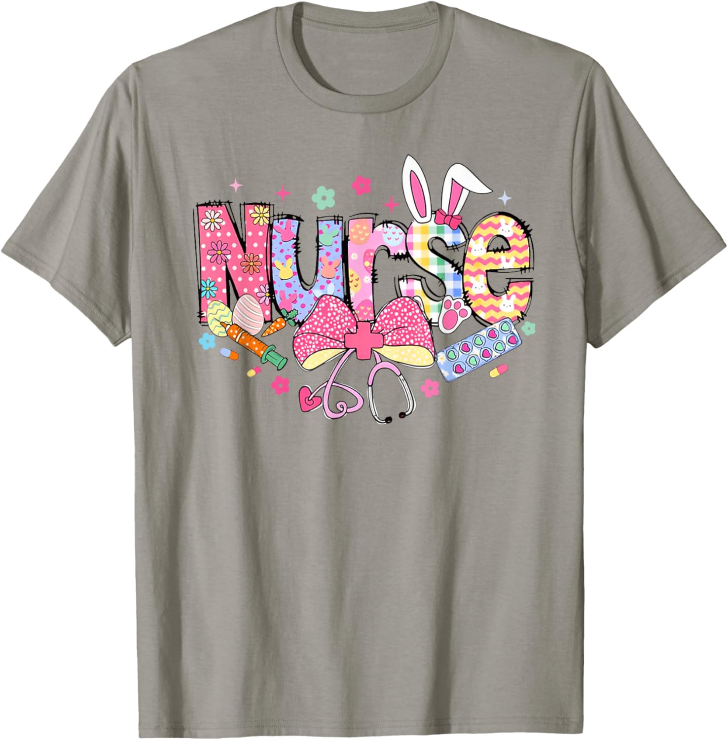 Nurse Easter Day Cute Coquette Stethoscope Nursing Easter T-Shirt