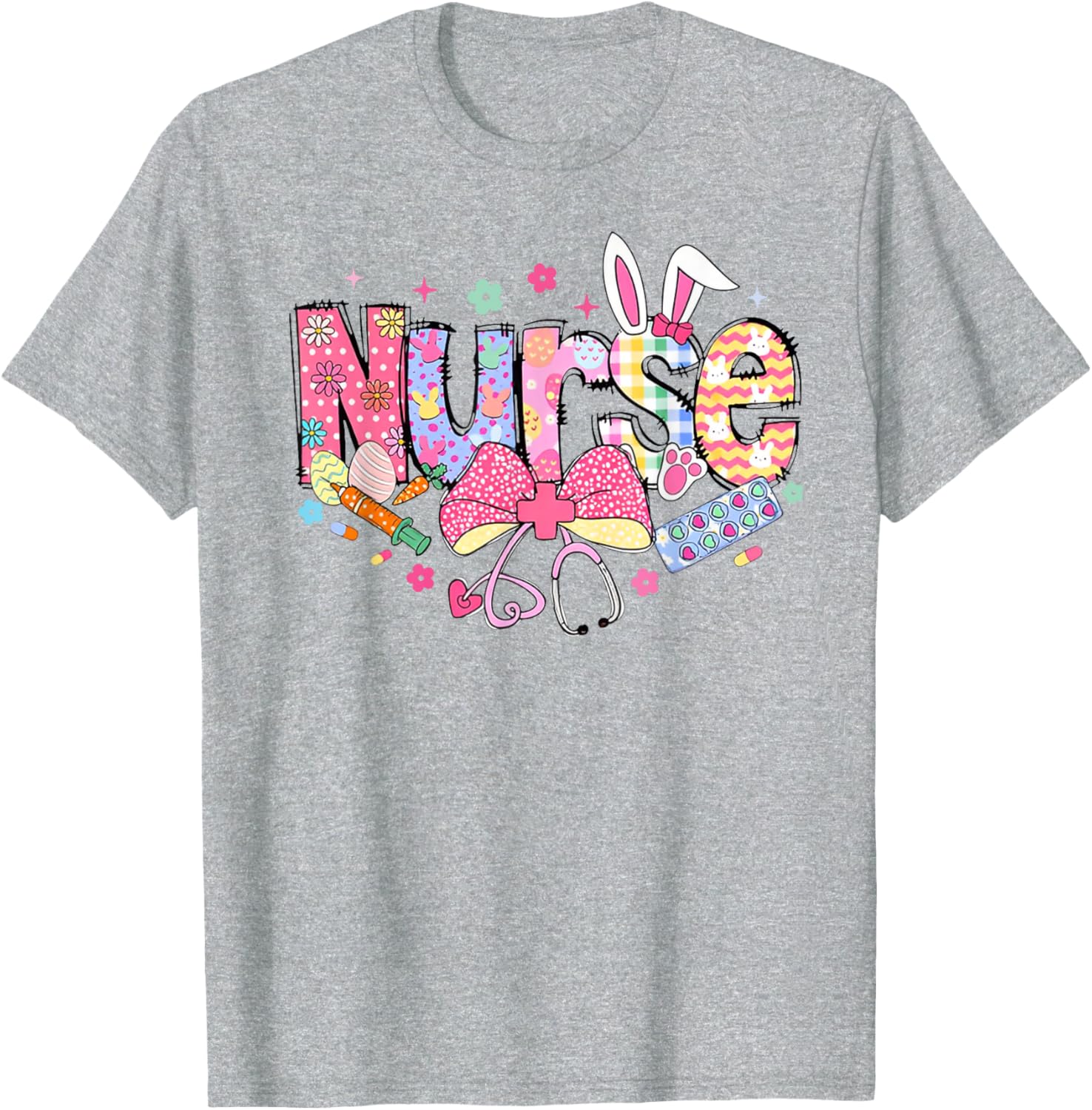 Nurse Easter Day Cute Coquette Stethoscope Nursing Easter T-Shirt