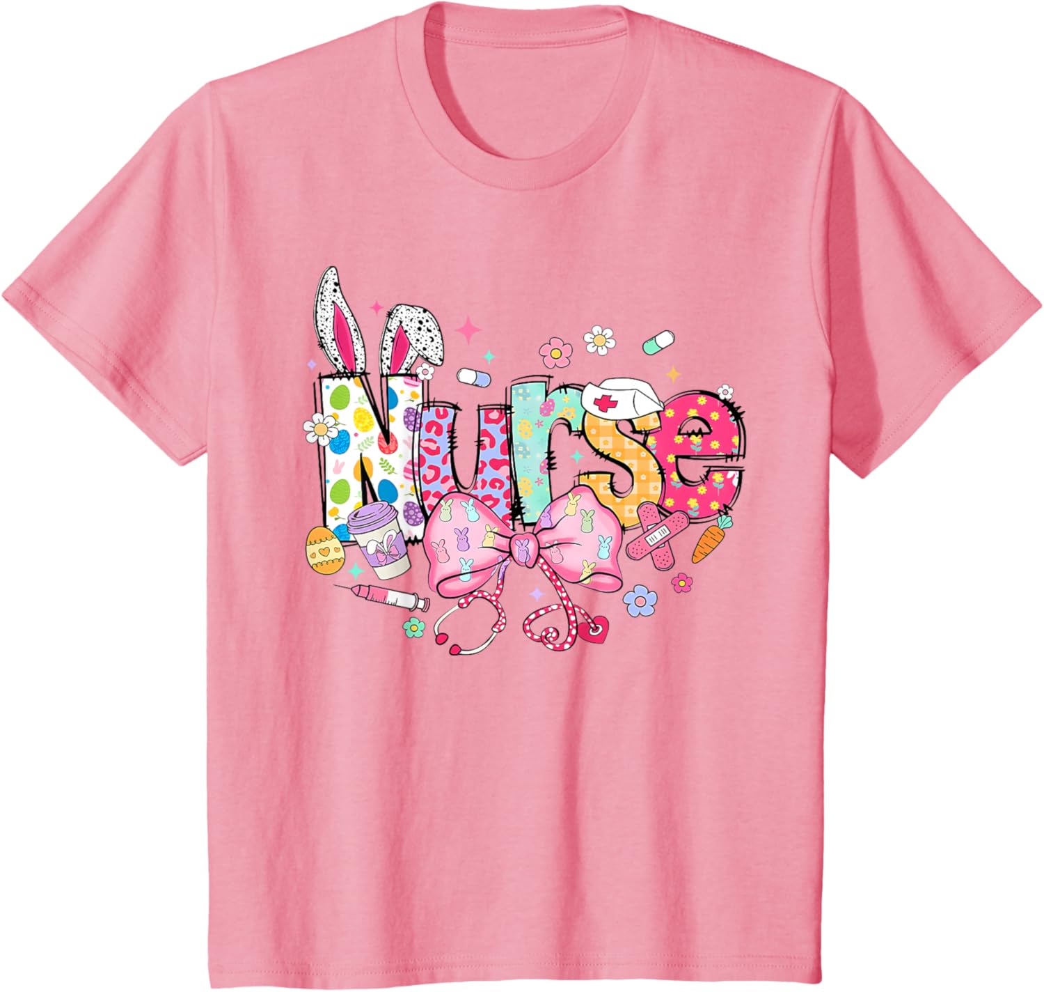 Nurse Easter Day Cute Coquette Stethoscope Nursing Easter T-Shirt