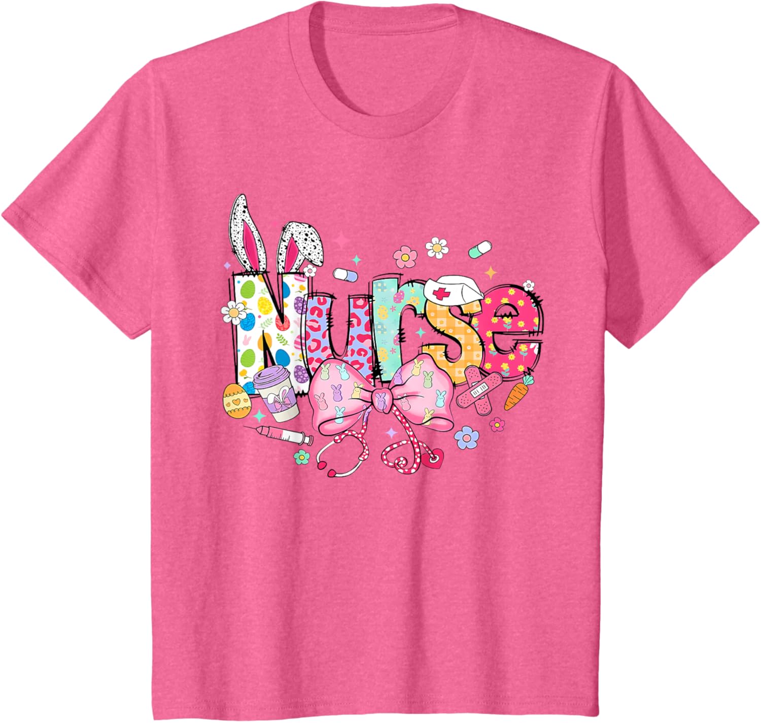 Nurse Easter Day Cute Coquette Stethoscope Nursing Easter T-Shirt