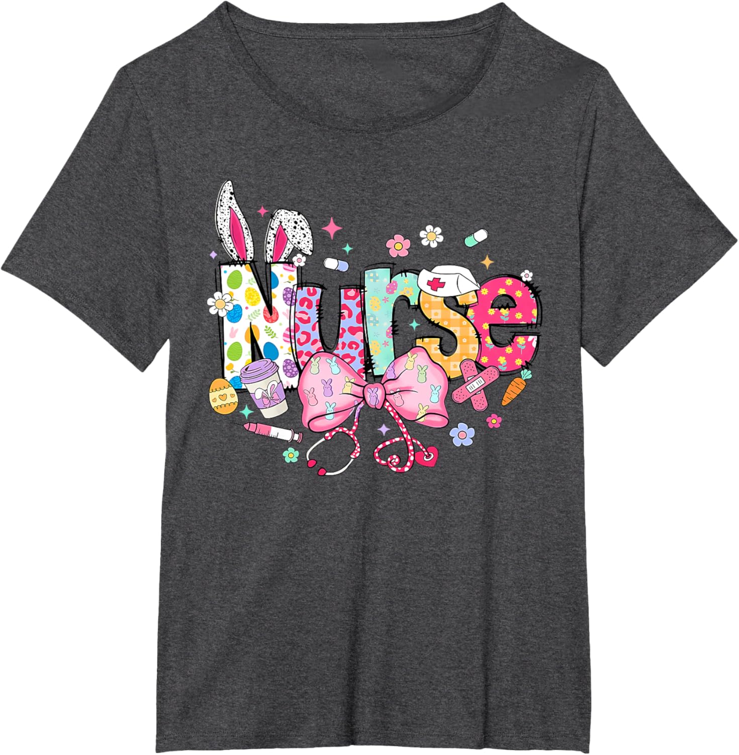 Nurse Easter Day Cute Coquette Stethoscope Nursing Easter T-Shirt