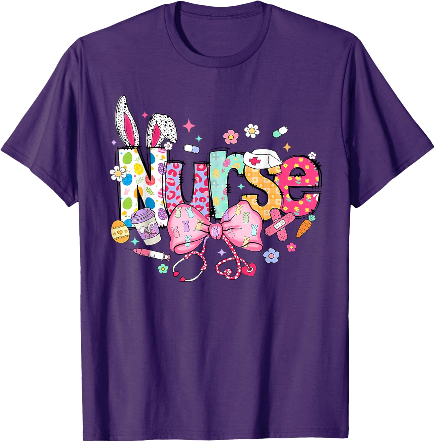 Nurse Easter Day Cute Coquette Stethoscope Nursing Easter T-Shirt