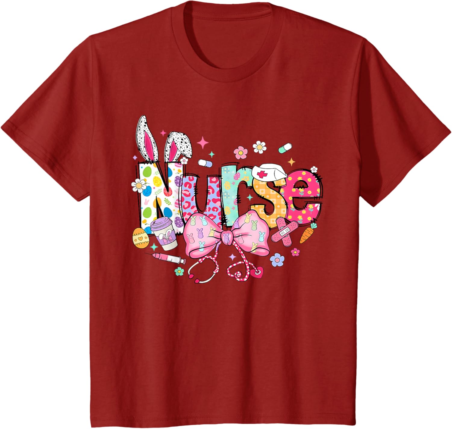 Nurse Easter Day Cute Coquette Stethoscope Nursing Easter T-Shirt