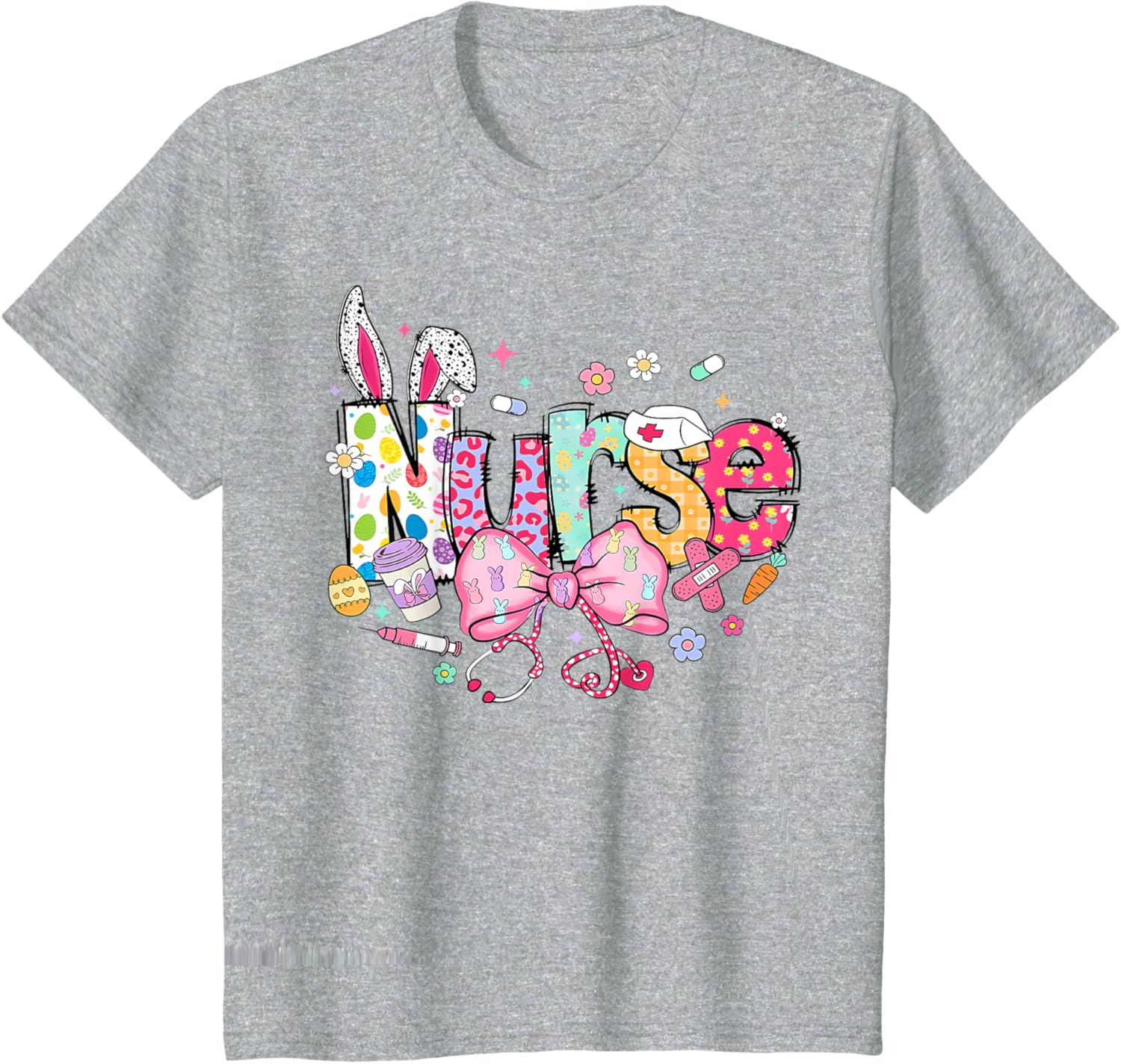 Nurse Easter Day Cute Coquette Stethoscope Nursing Easter T-Shirt