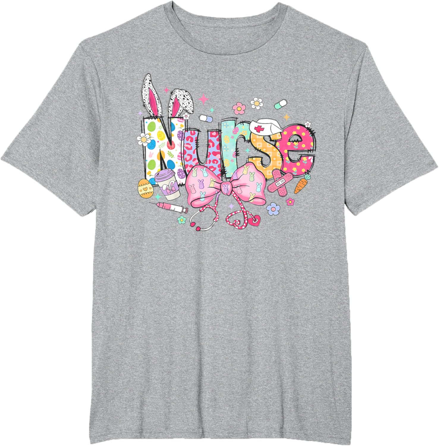 Nurse Easter Day Cute Coquette Stethoscope Nursing Easter T-Shirt