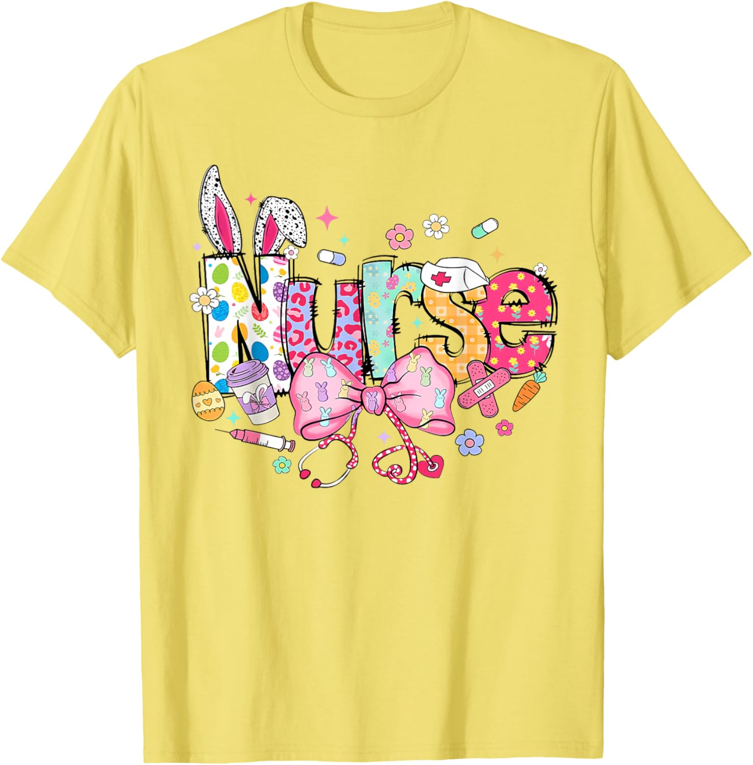 Nurse Easter Day Cute Coquette Stethoscope Nursing Easter T-Shirt