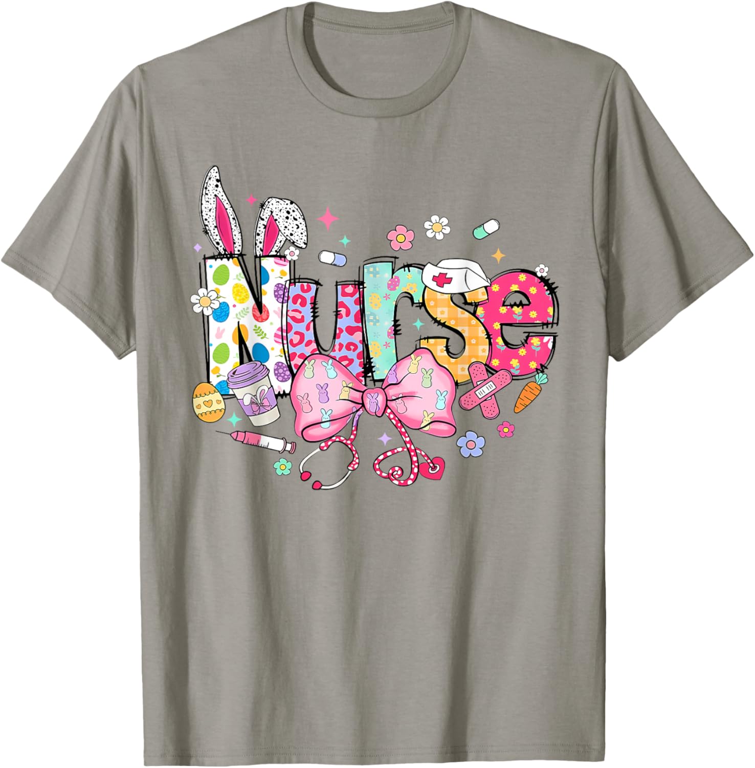 Nurse Easter Day Cute Coquette Stethoscope Nursing Easter T-Shirt