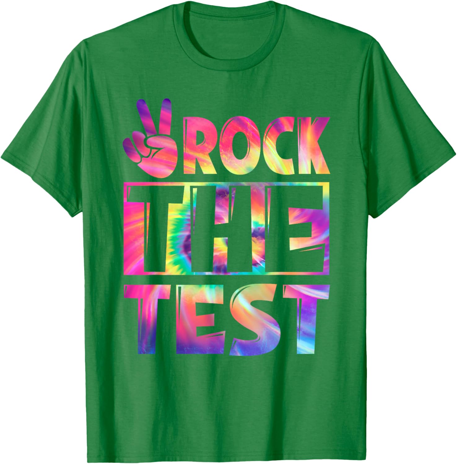 Peace Tie Dye Rock The Test Happy Testing Day Teacher Lover T-Shirt
