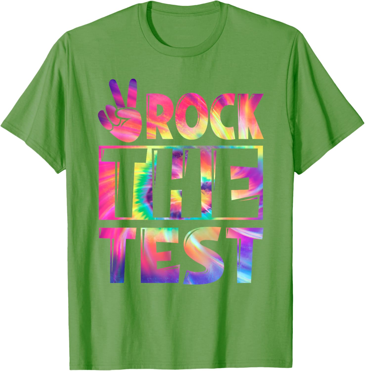 Peace Tie Dye Rock The Test Happy Testing Day Teacher Lover T-Shirt