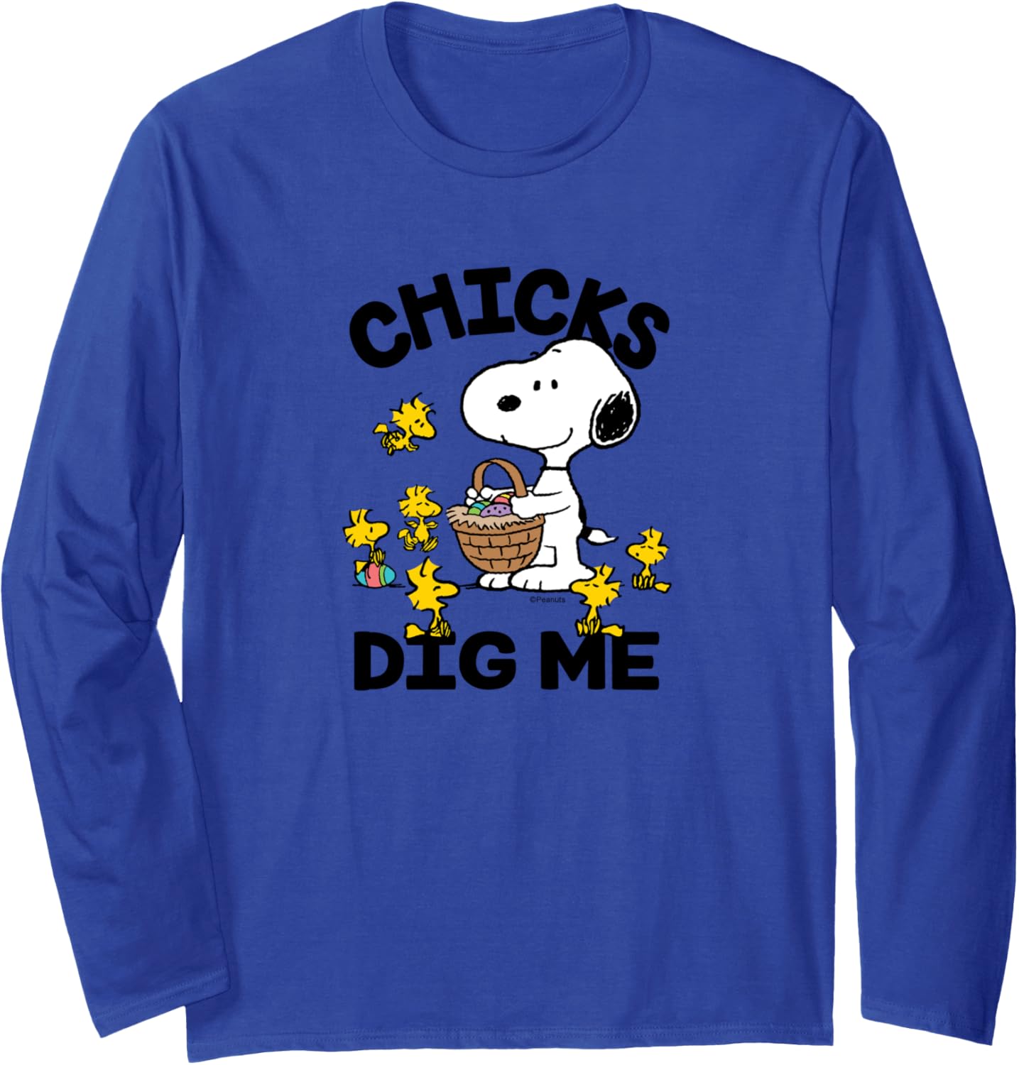 Peanuts - Snoopy Woodstock Easter Egg Basket Chicks Dig Me Long Sleeve T-Shirt