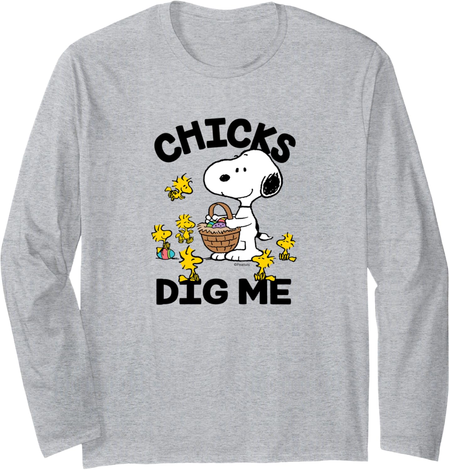 Peanuts - Snoopy Woodstock Easter Egg Basket Chicks Dig Me Long Sleeve T-Shirt