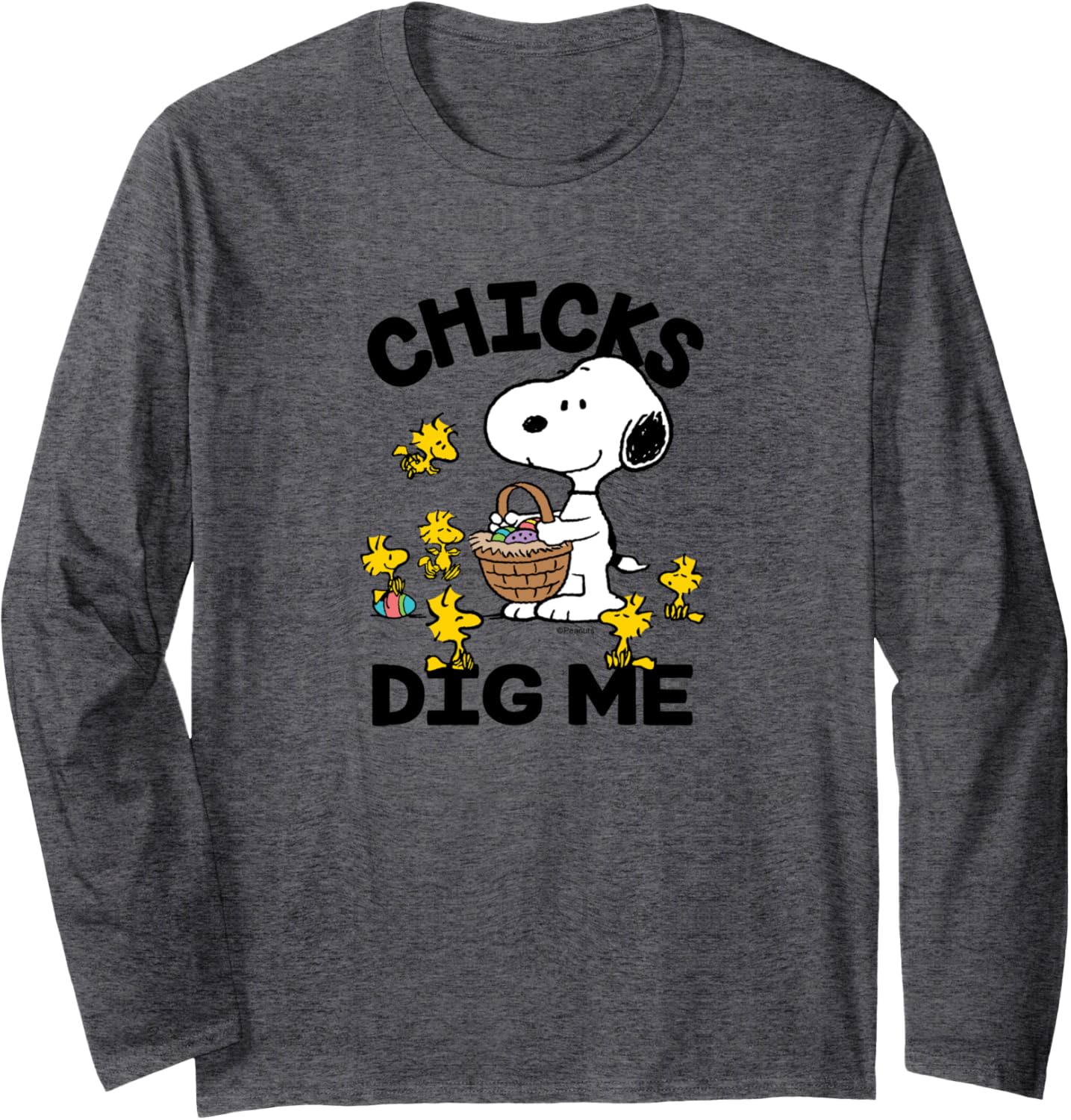 Peanuts - Snoopy Woodstock Easter Egg Basket Chicks Dig Me Long Sleeve T-Shirt