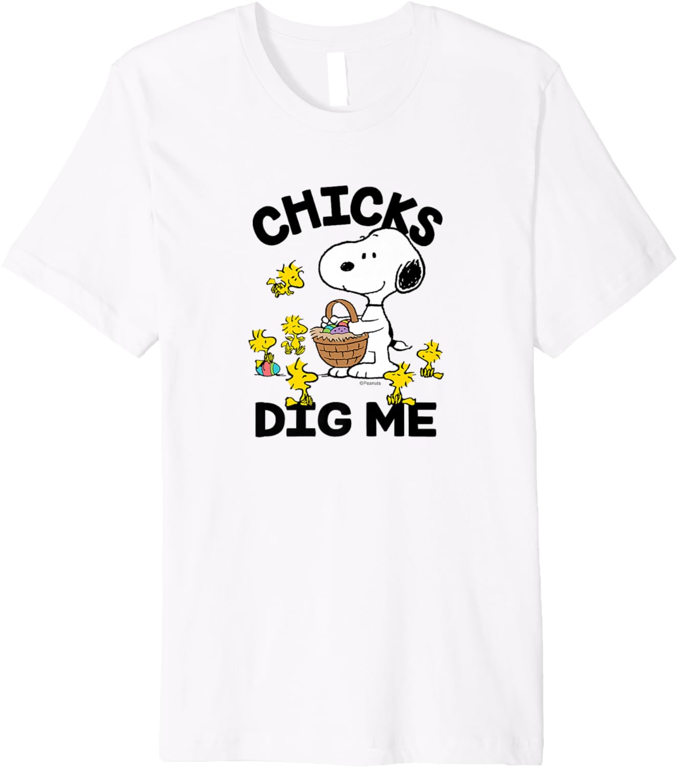 Peanuts - Snoopy Woodstock Easter Egg Basket Chicks Dig Me Premium T-Shirt