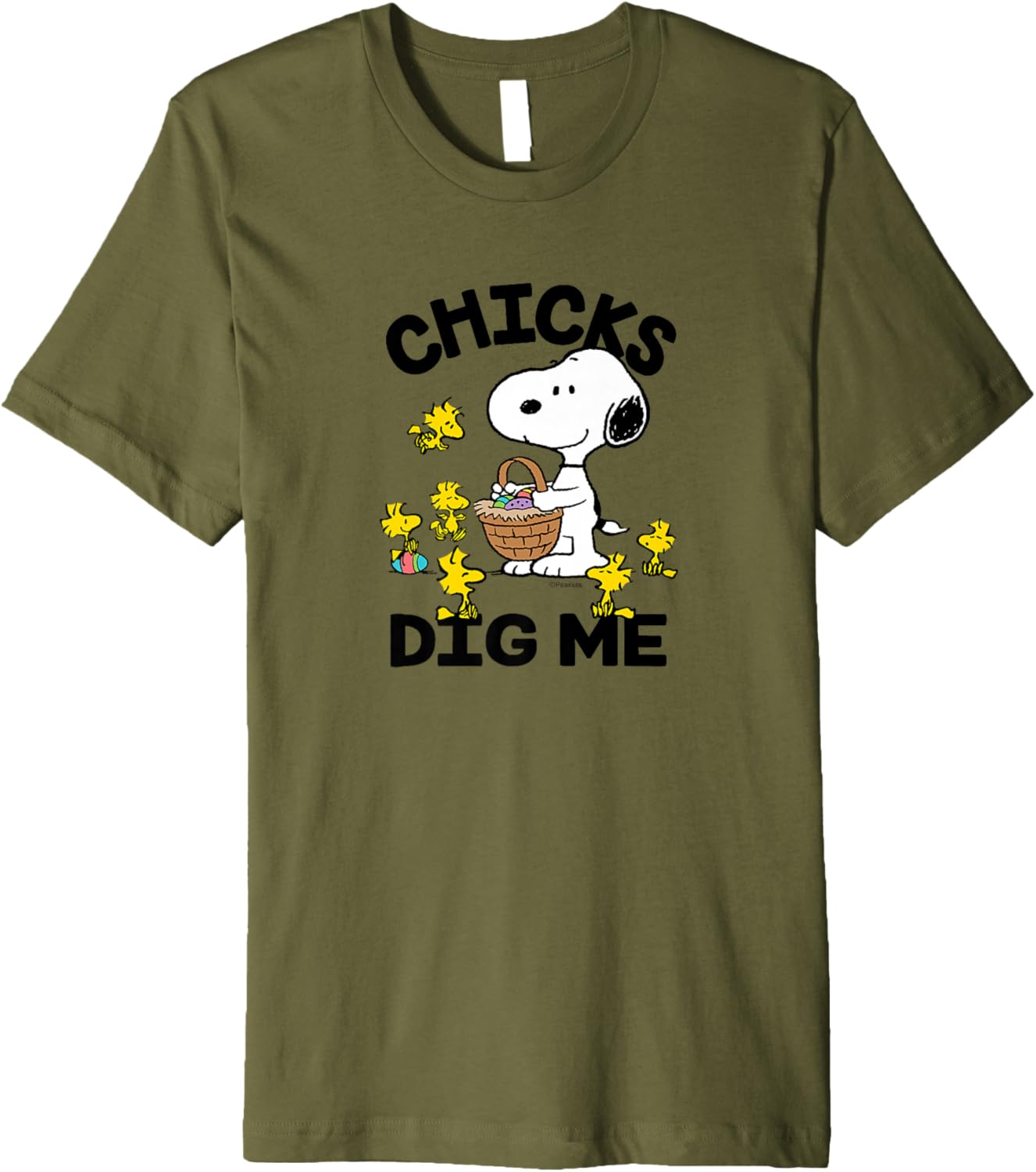 Peanuts - Snoopy Woodstock Easter Egg Basket Chicks Dig Me Premium T-Shirt