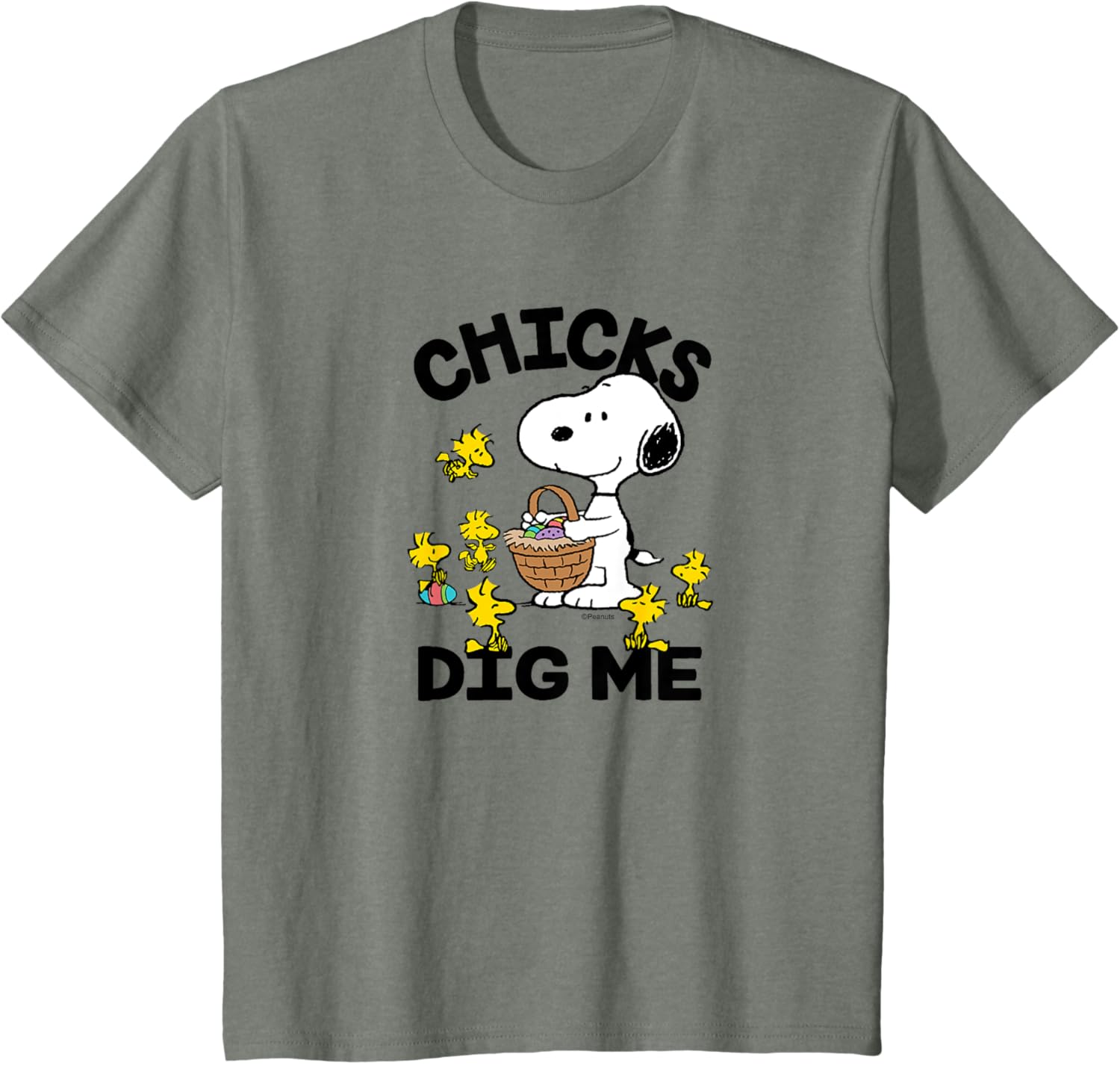 Peanuts - Snoopy Woodstock Easter Egg Basket Chicks Dig Me T-Shirt