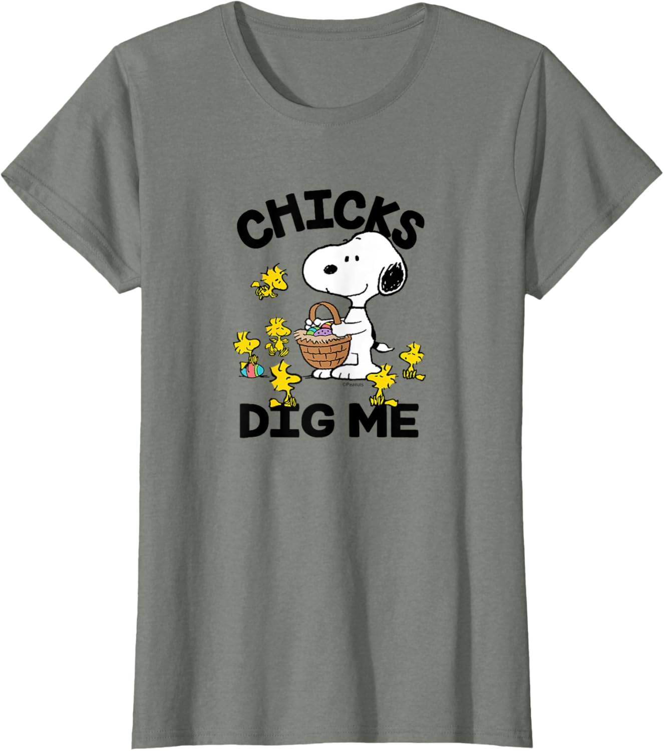 Peanuts - Snoopy Woodstock Easter Egg Basket Chicks Dig Me T-Shirt