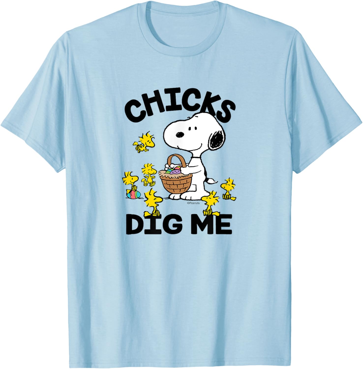 Peanuts - Snoopy Woodstock Easter Egg Basket Chicks Dig Me T-Shirt