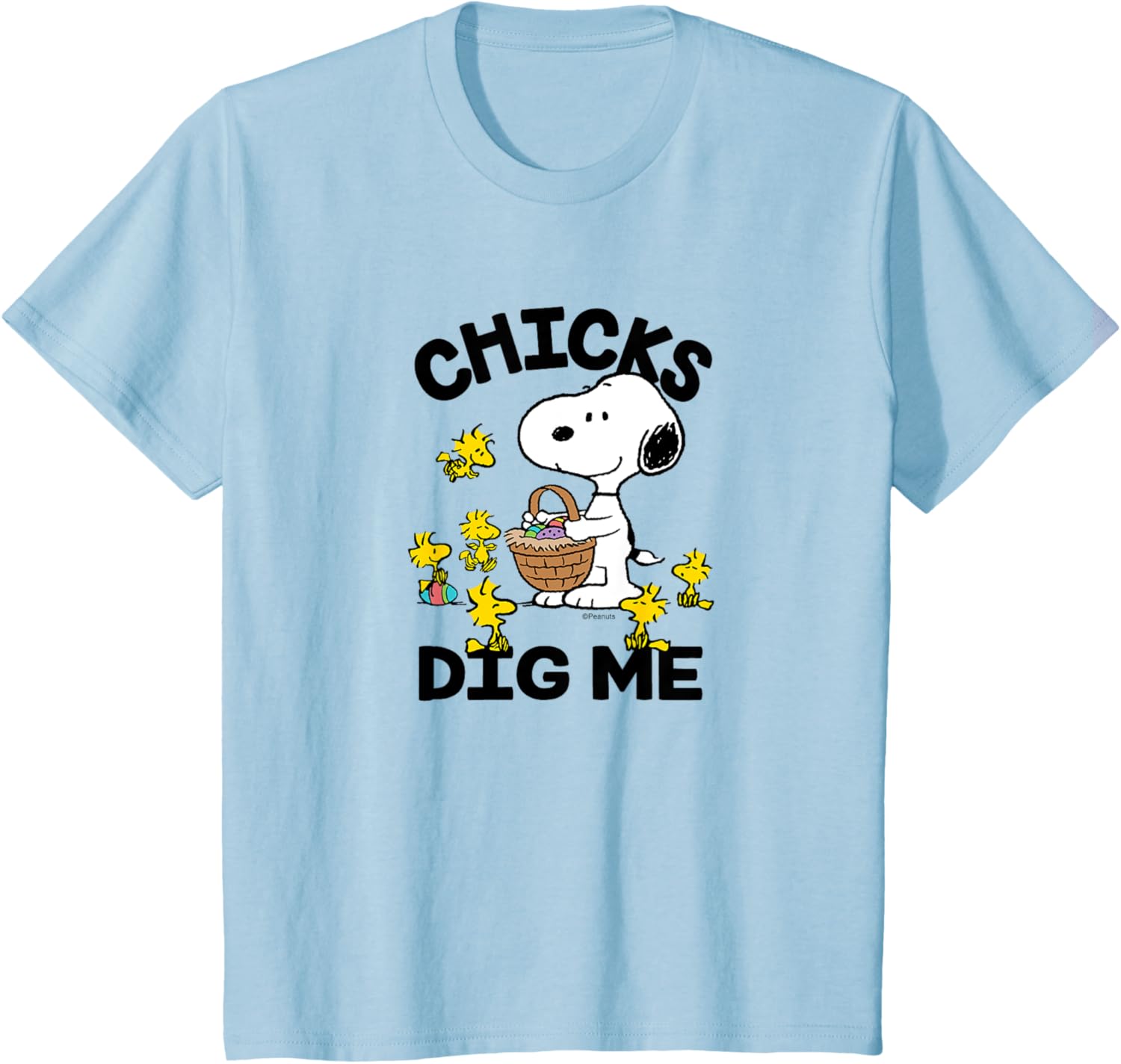 Peanuts - Snoopy Woodstock Easter Egg Basket Chicks Dig Me T-Shirt