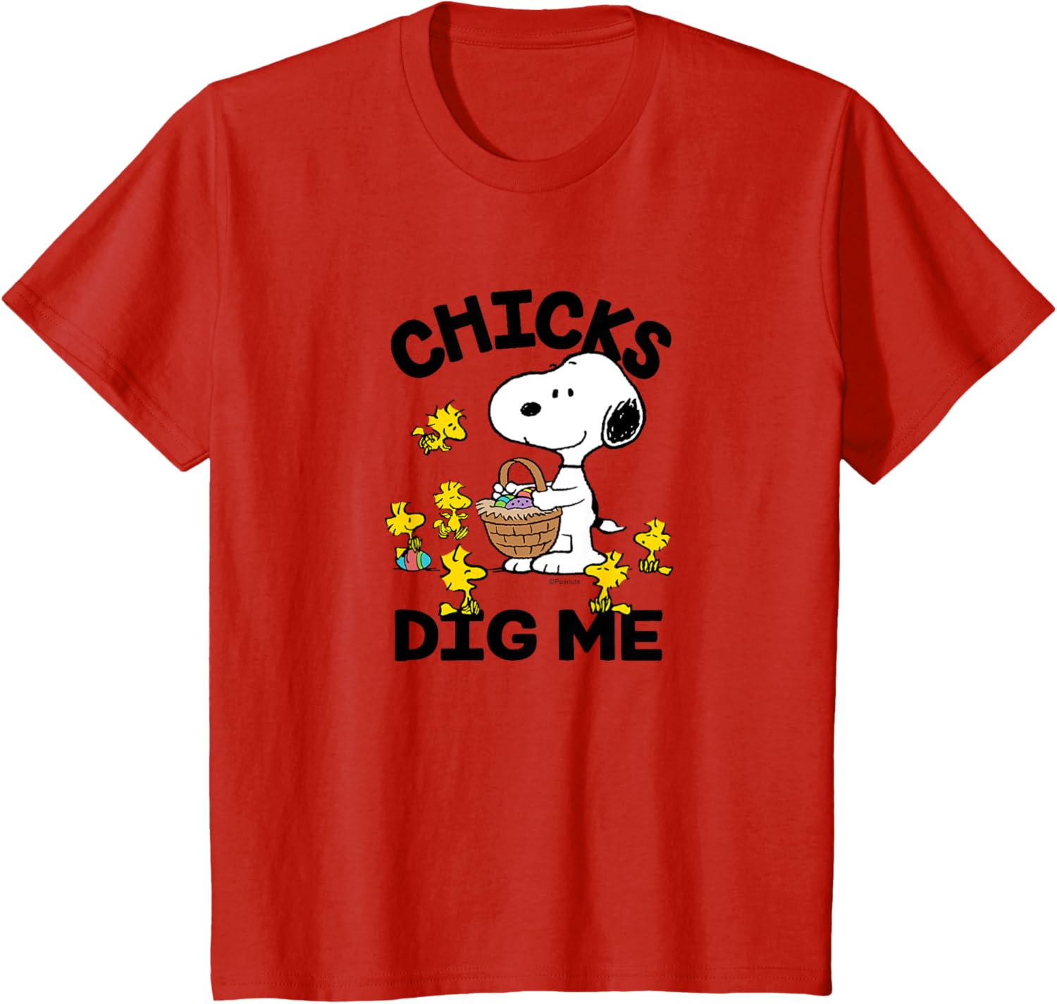 Peanuts - Snoopy Woodstock Easter Egg Basket Chicks Dig Me T-Shirt