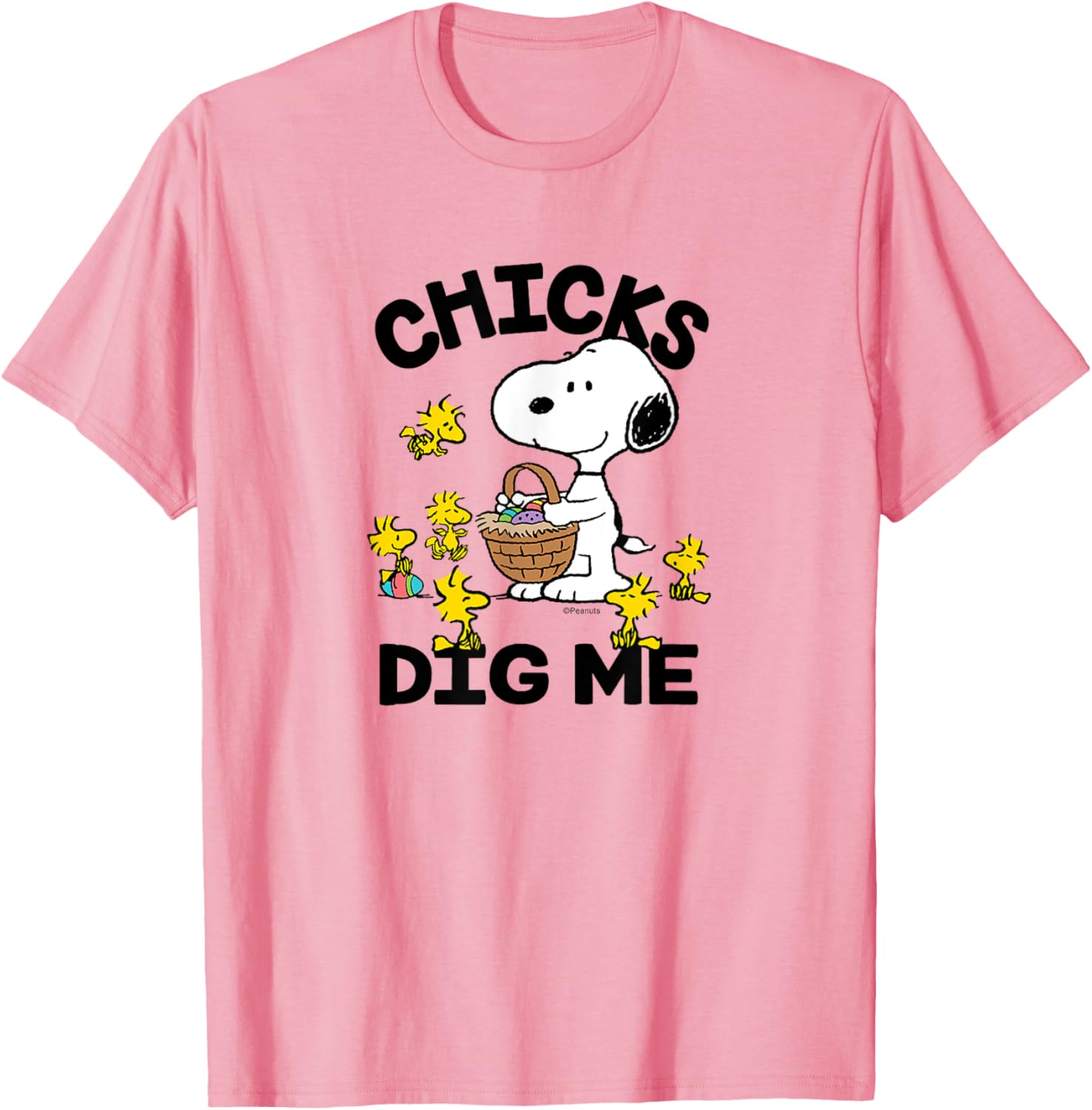 Peanuts - Snoopy Woodstock Easter Egg Basket Chicks Dig Me T-Shirt