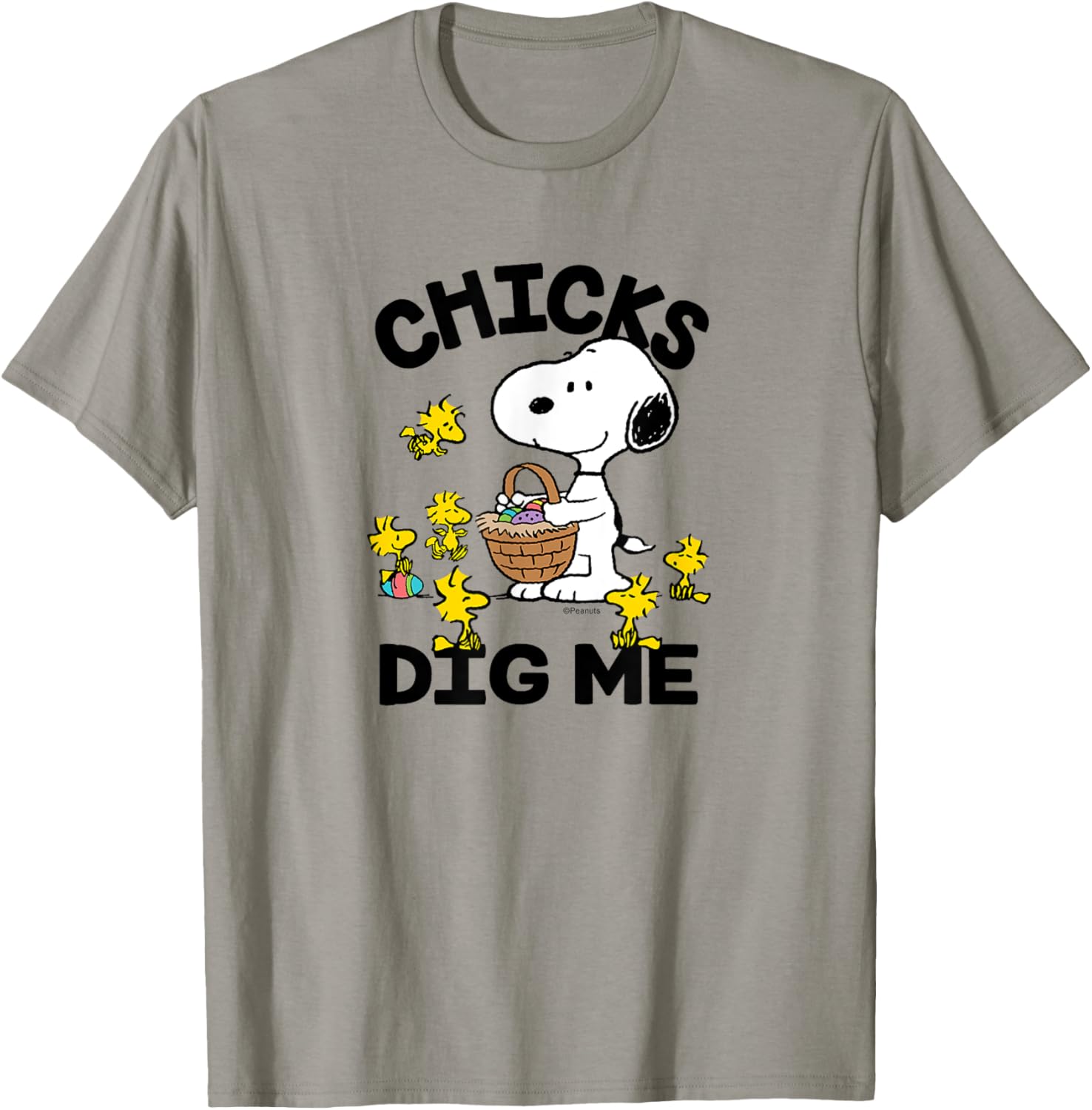 Peanuts - Snoopy Woodstock Easter Egg Basket Chicks Dig Me T-Shirt