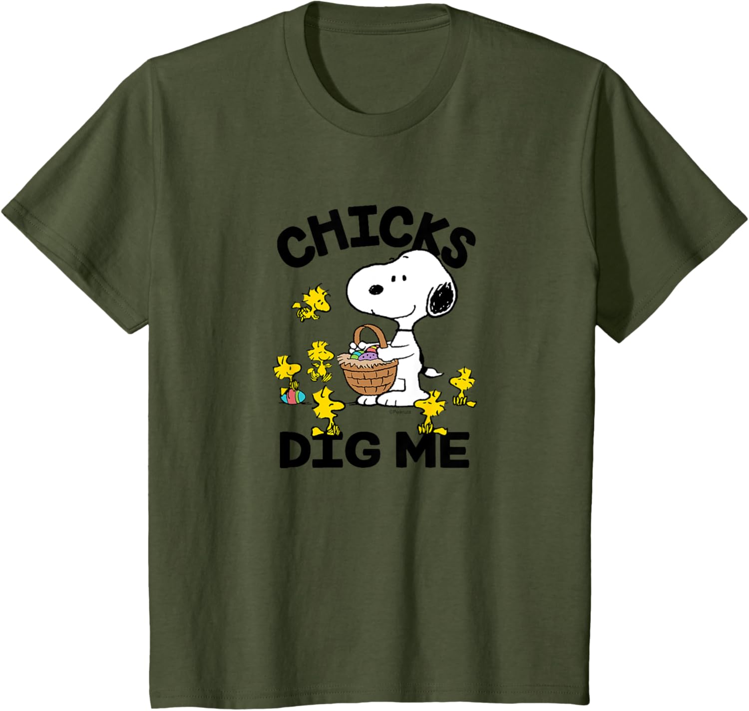 Peanuts - Snoopy Woodstock Easter Egg Basket Chicks Dig Me T-Shirt