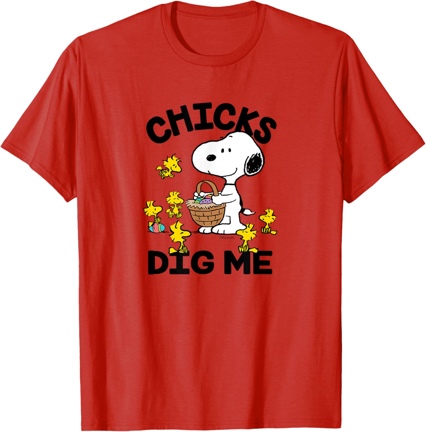 Peanuts - Snoopy Woodstock Easter Egg Basket Chicks Dig Me T-Shirt