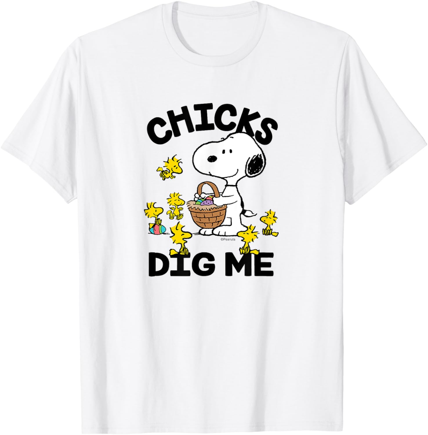 Peanuts - Snoopy Woodstock Easter Egg Basket Chicks Dig Me T-Shirt