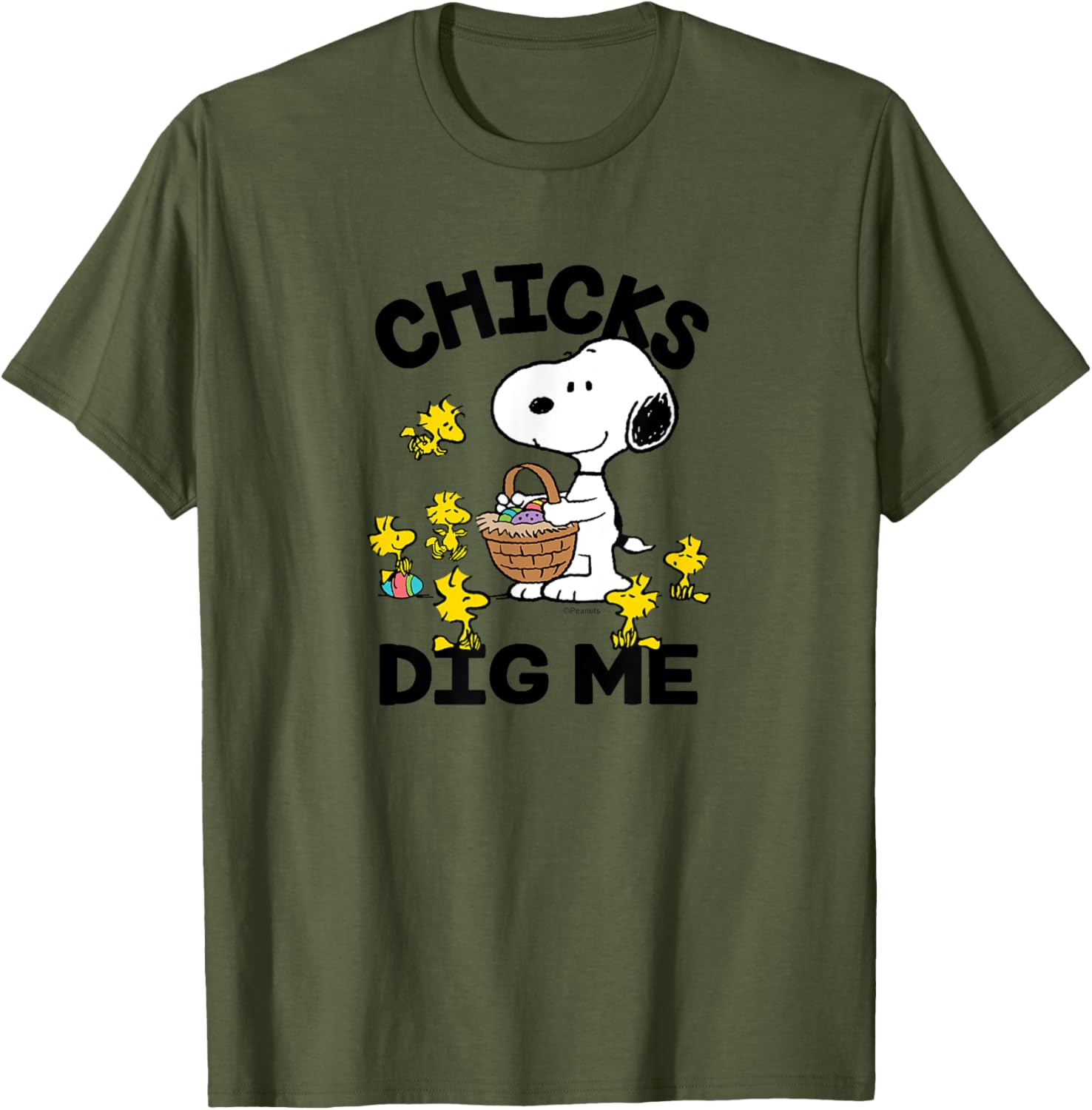 Peanuts - Snoopy Woodstock Easter Egg Basket Chicks Dig Me T-Shirt