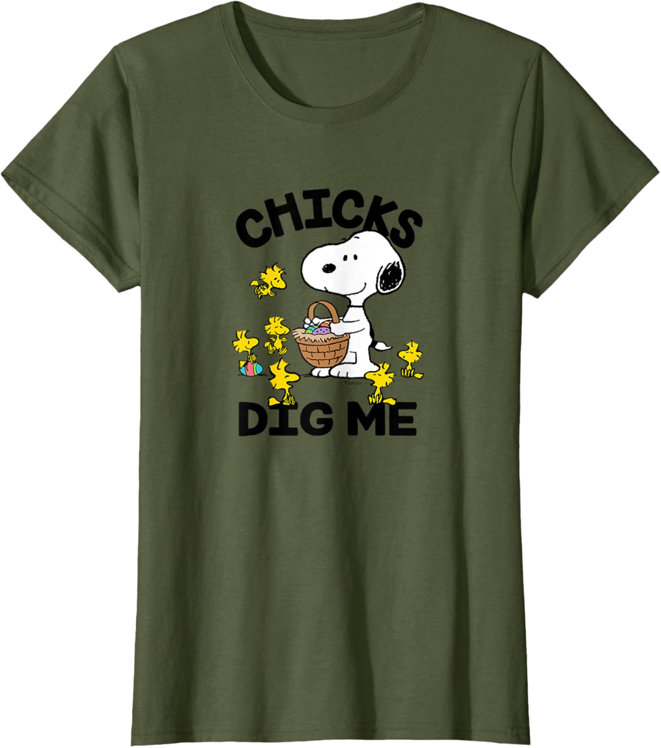 Peanuts - Snoopy Woodstock Easter Egg Basket Chicks Dig Me T-Shirt