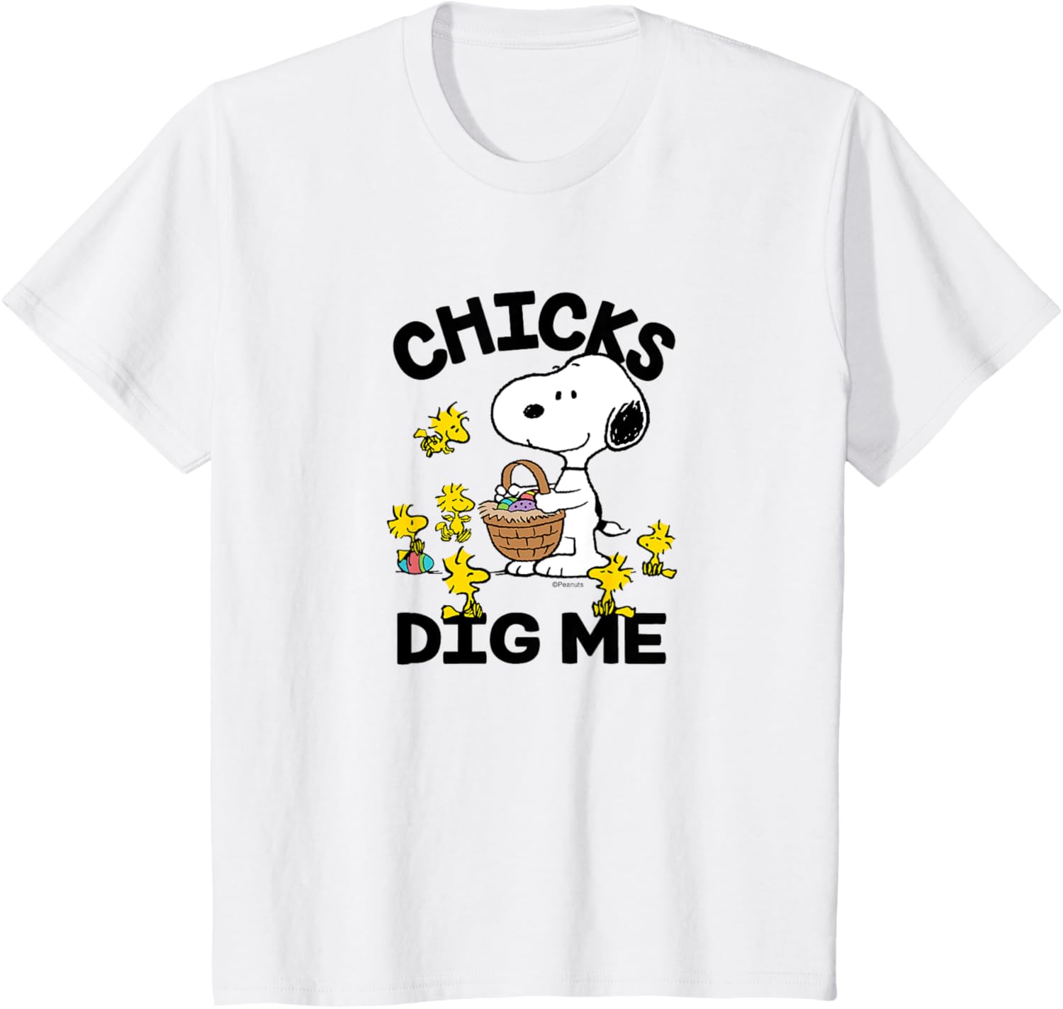 Peanuts - Snoopy Woodstock Easter Egg Basket Chicks Dig Me T-Shirt