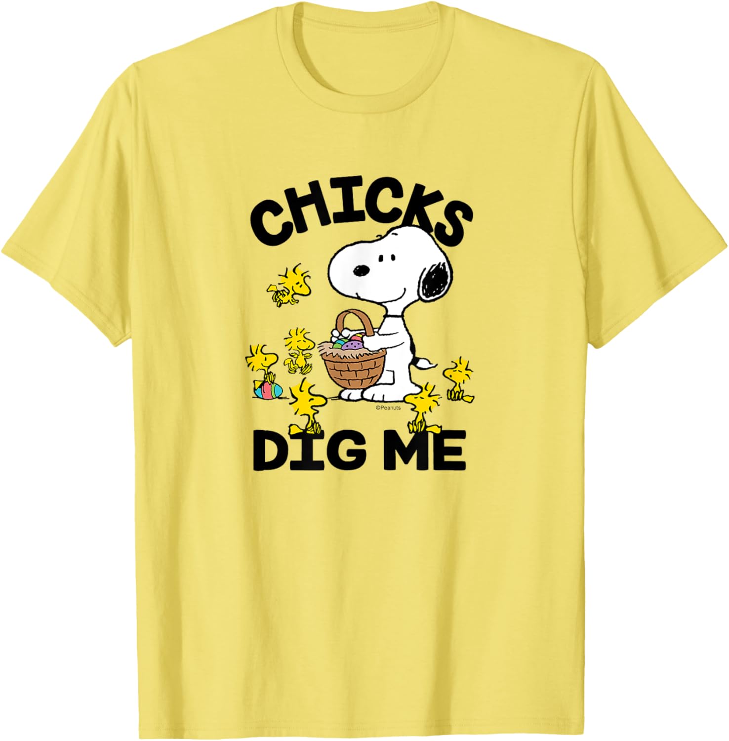 Peanuts - Snoopy Woodstock Easter Egg Basket Chicks Dig Me T-Shirt