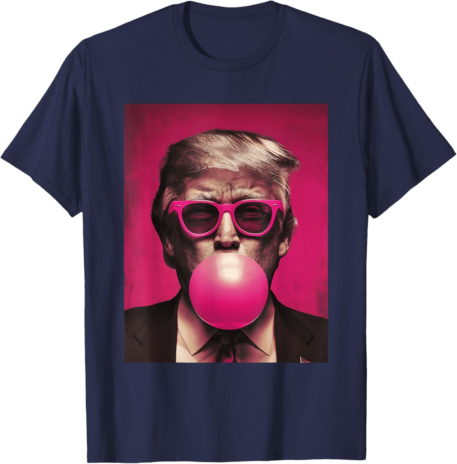 Pink Sunglasses Trump Bubble Gum T-Shirt