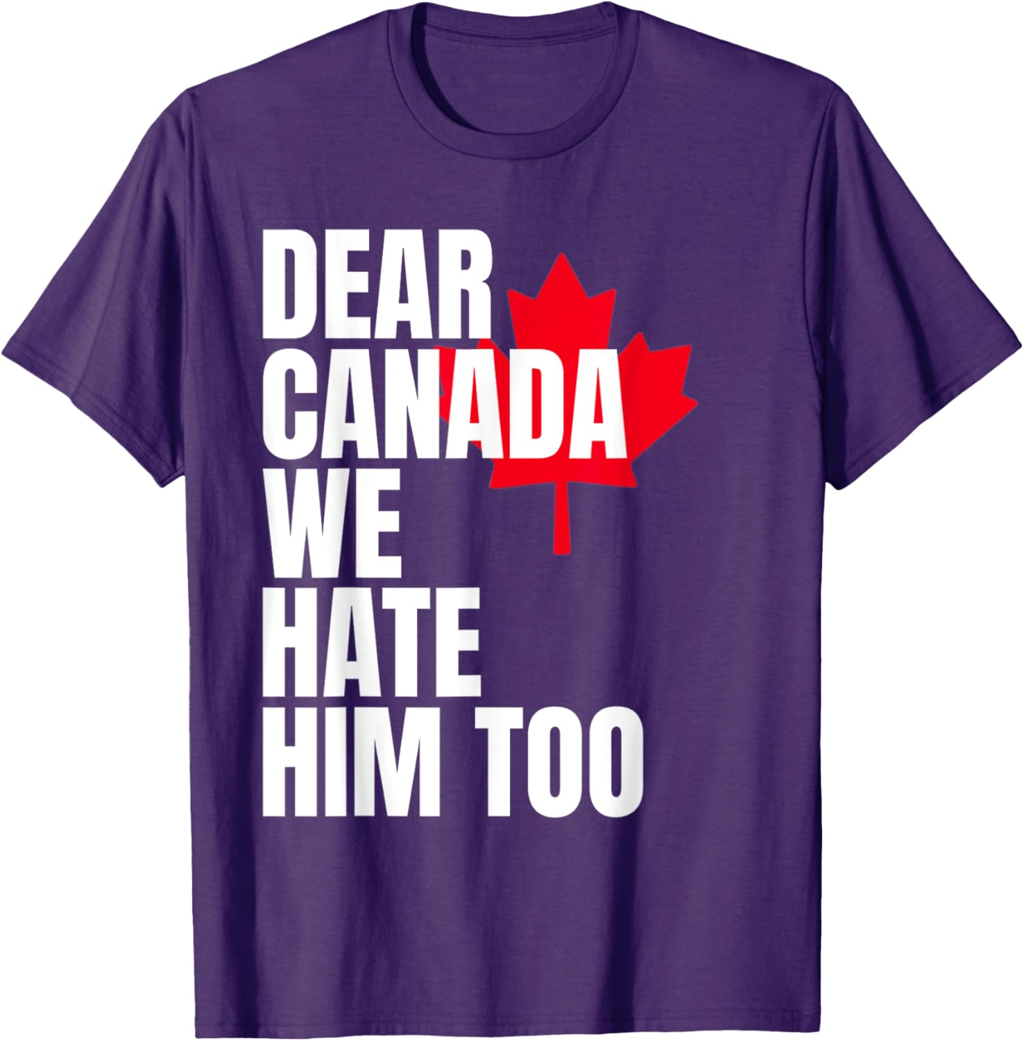 Political Protest Dear Canada We Hate Him Too T-Shirt