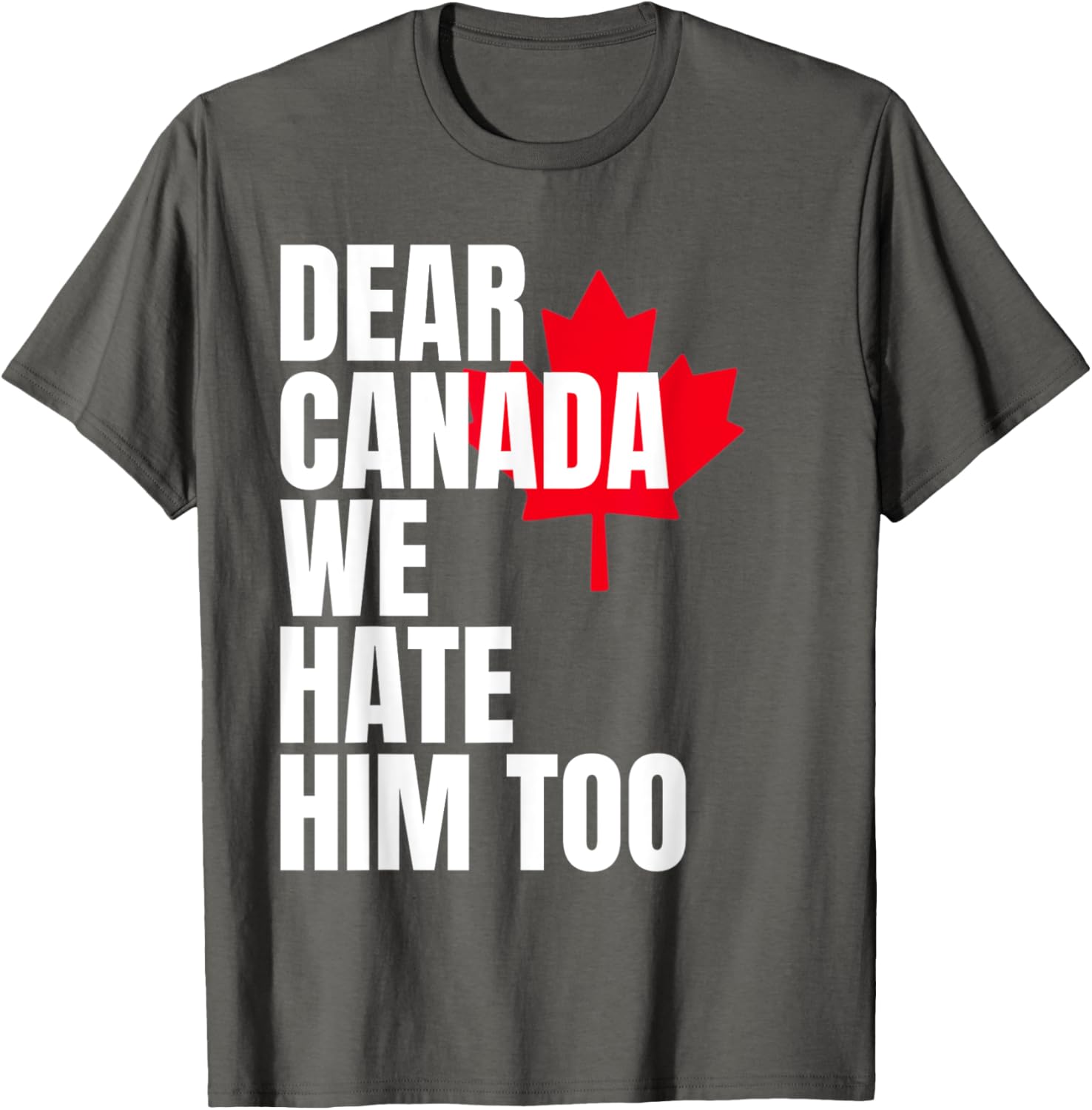 Political Protest Dear Canada We Hate Him Too T-Shirt
