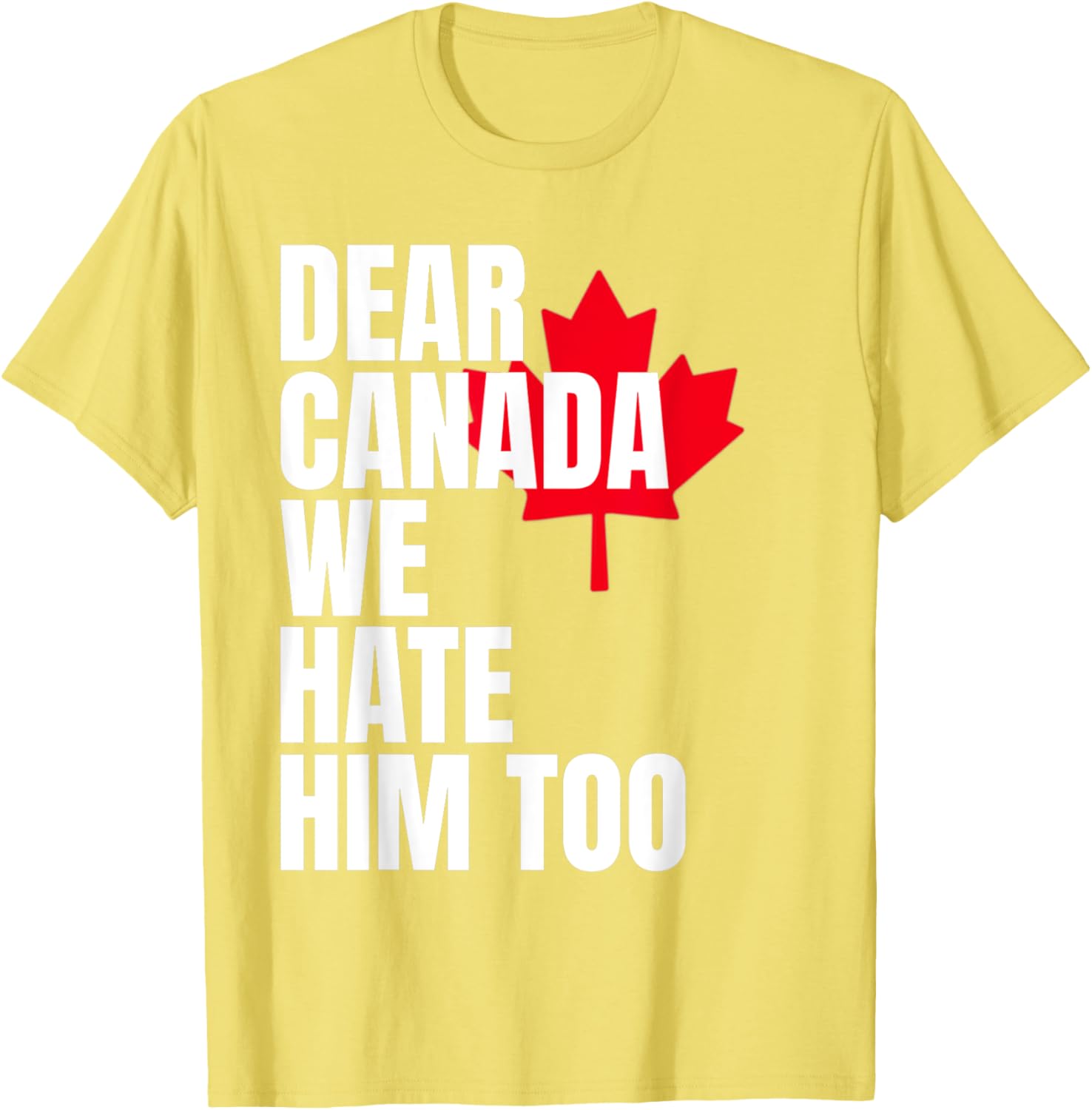 Political Protest Dear Canada We Hate Him Too T-Shirt