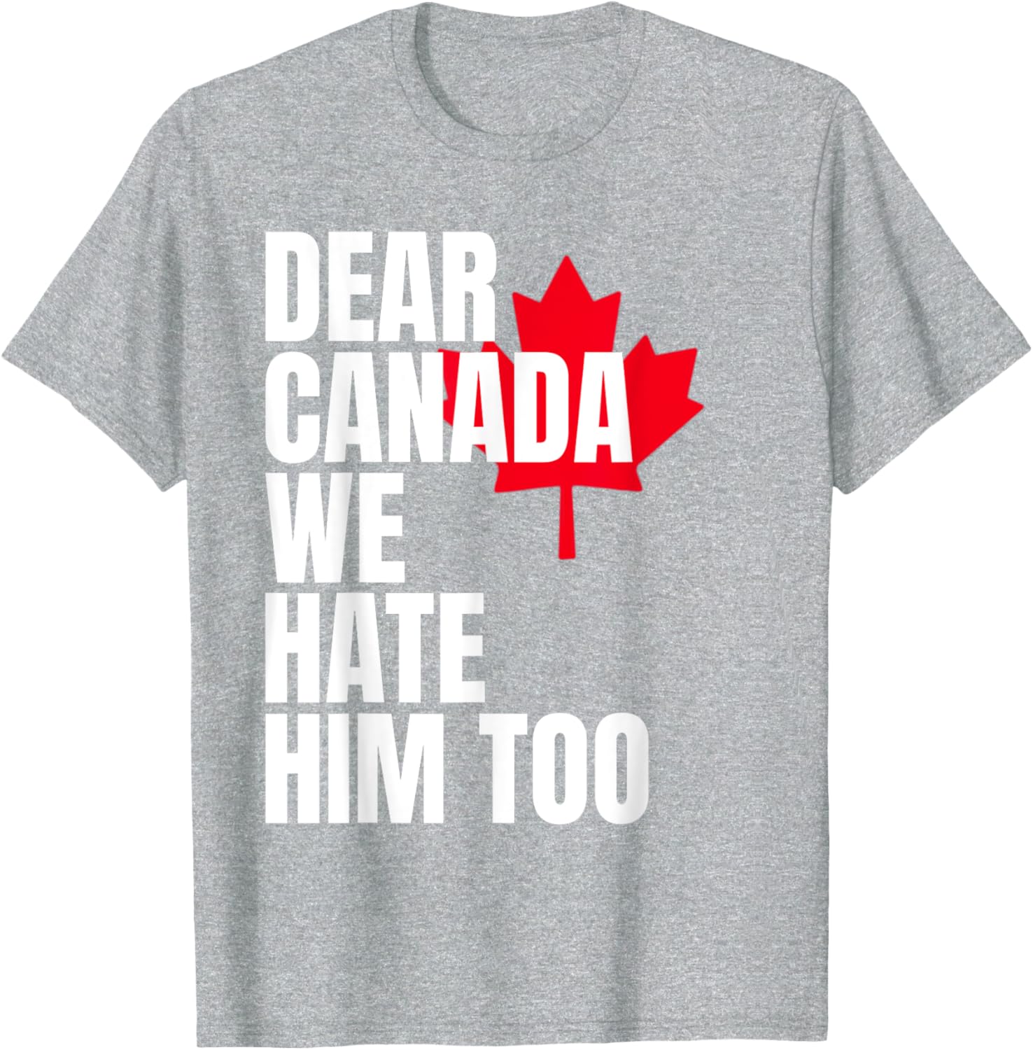 Political Protest Dear Canada We Hate Him Too T-Shirt