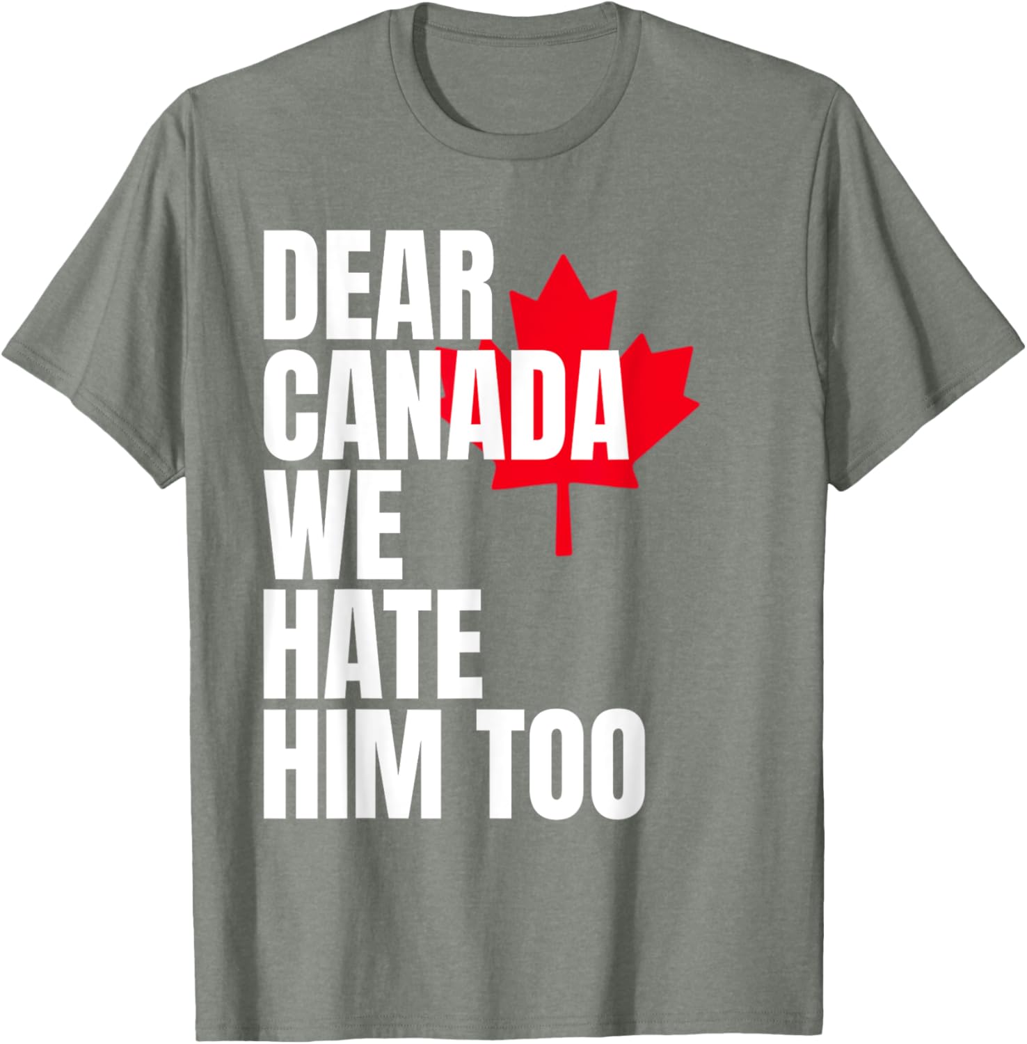 Political Protest Dear Canada We Hate Him Too T-Shirt